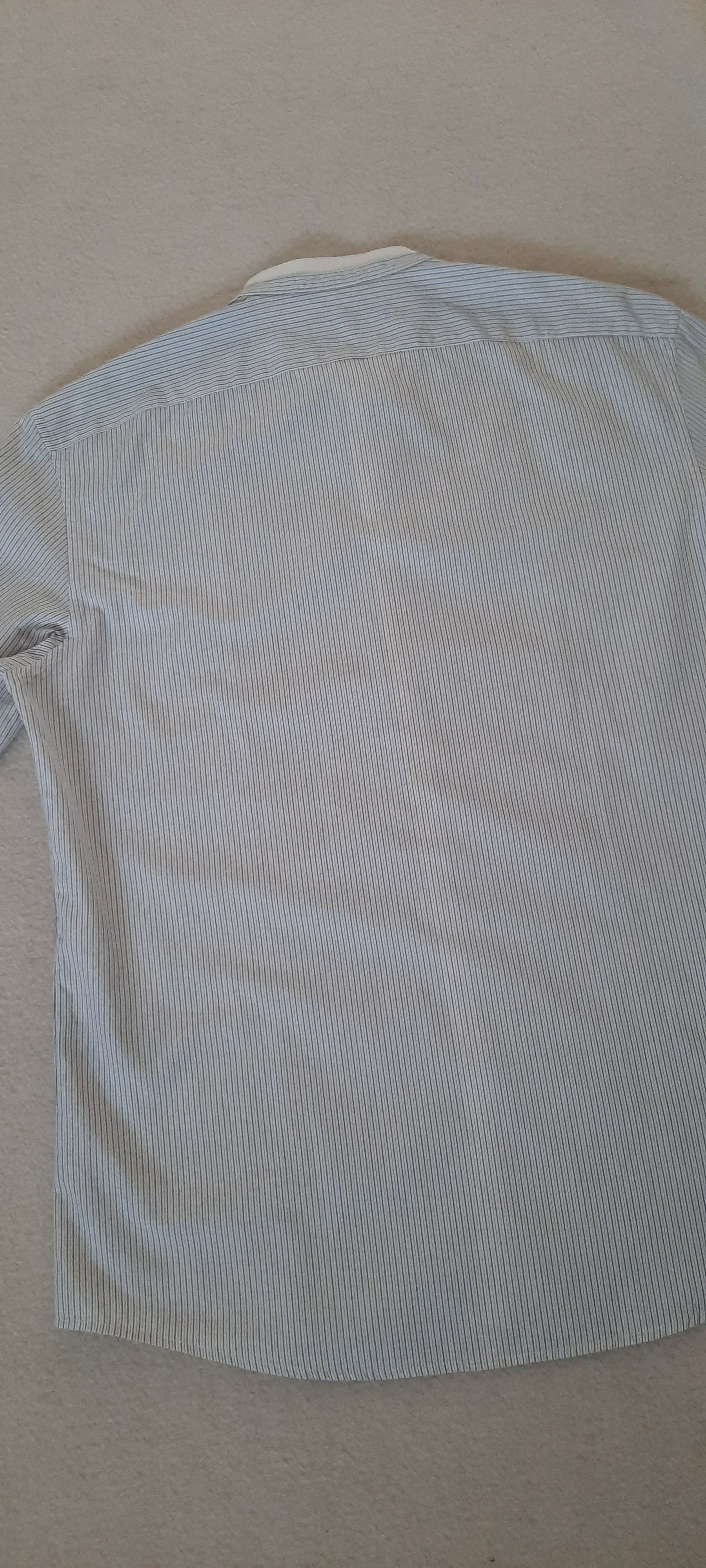 John Varvatos JOHN VARVATOS Men's Long-Sleeved Shirt, White Gray Striped M Size US M / EU 48-50 / 2 - 7 Thumbnail