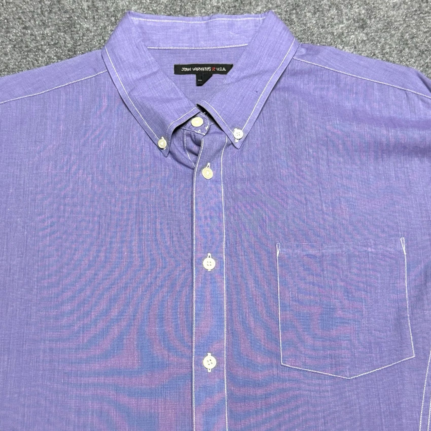 John Varvatos John Varvatos Shirt Mens XL Purple Lightweight Cotton Long Sleeve Button Down Size US XL / EU 56 / 4 - 2 Thumbnail