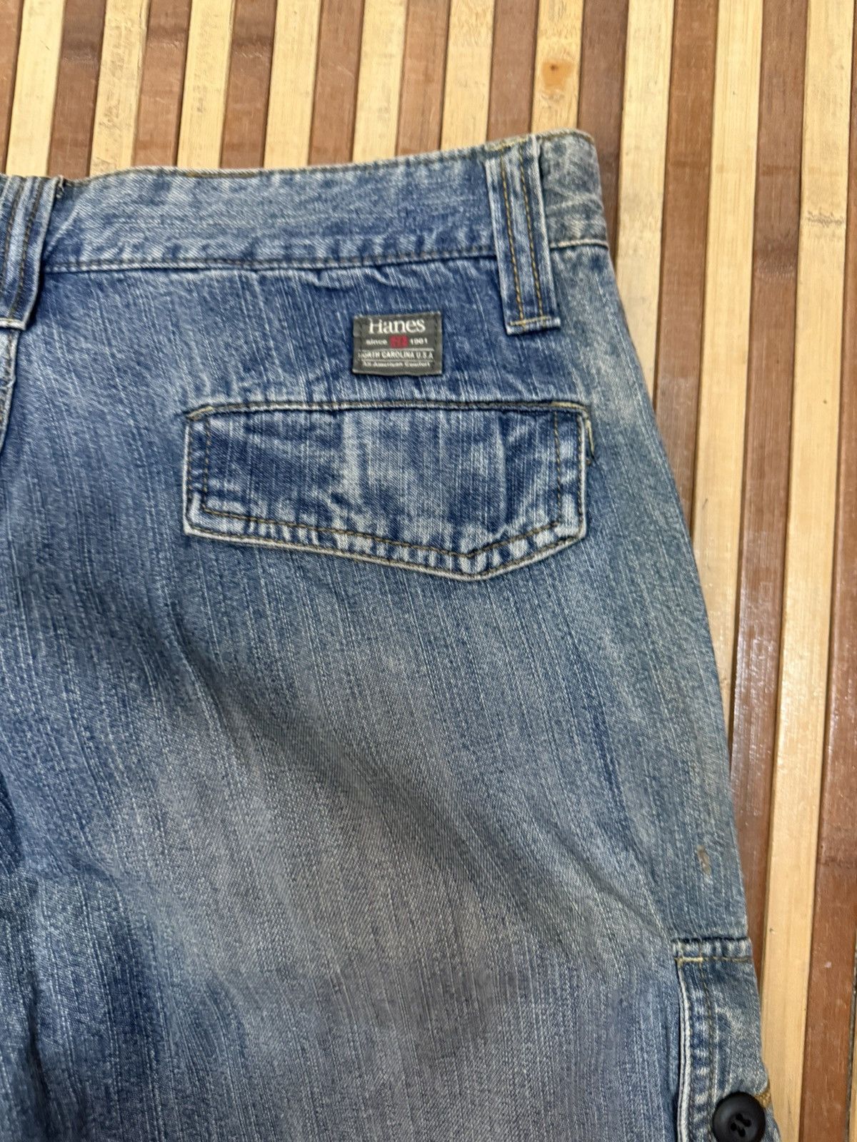Hanes Baggy Hanes Denim Cargo Pants Multipocket / Streetwear Size US 30 / EU 46 - 10 Thumbnail
