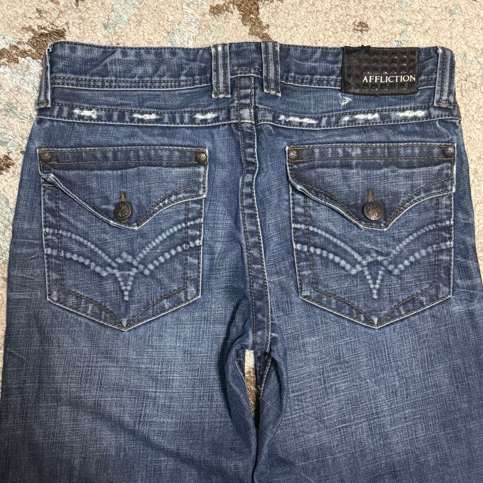 Affliction Affliction Cooper Relaxed Bootcut Jeans 32x34 Distressed Size US 32 / EU 48 - 3 Thumbnail