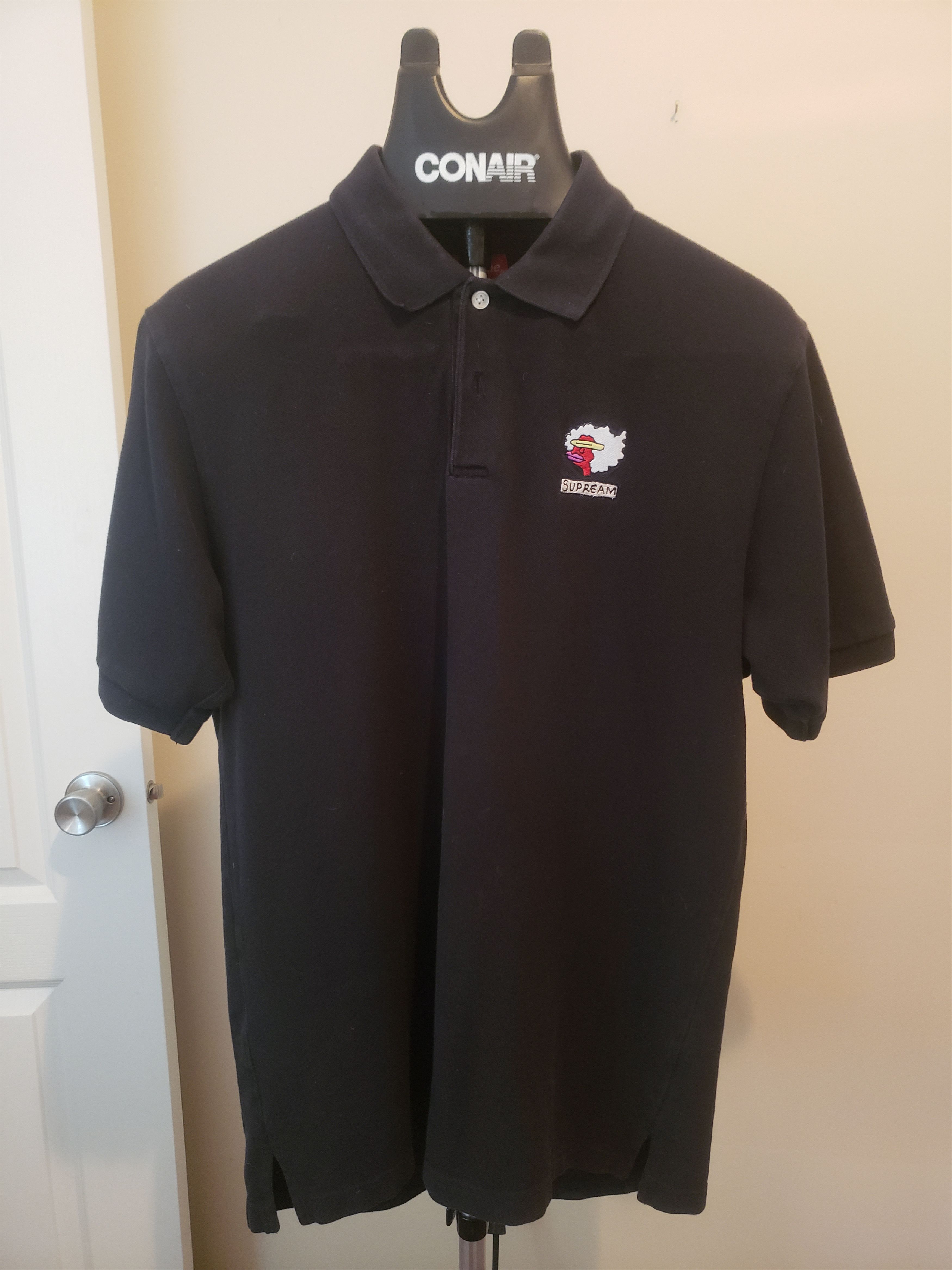 Supreme Supreme Heavenly Silk Polo FW22 black | Grailed