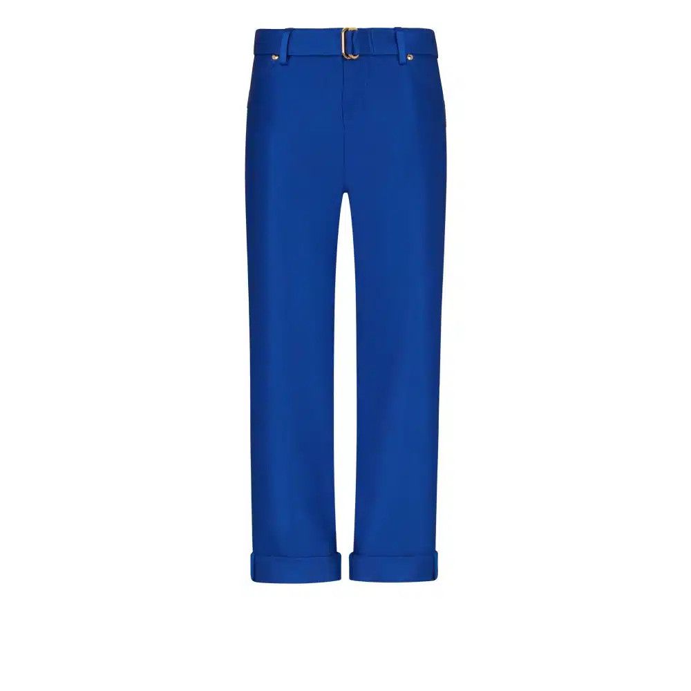 Tom Ford o1loc1c0625 PAW143 Silk Duchesse Boyfriend Pant in Blue Size 25" / US 0 / IT 36 - 1 Thumbnail