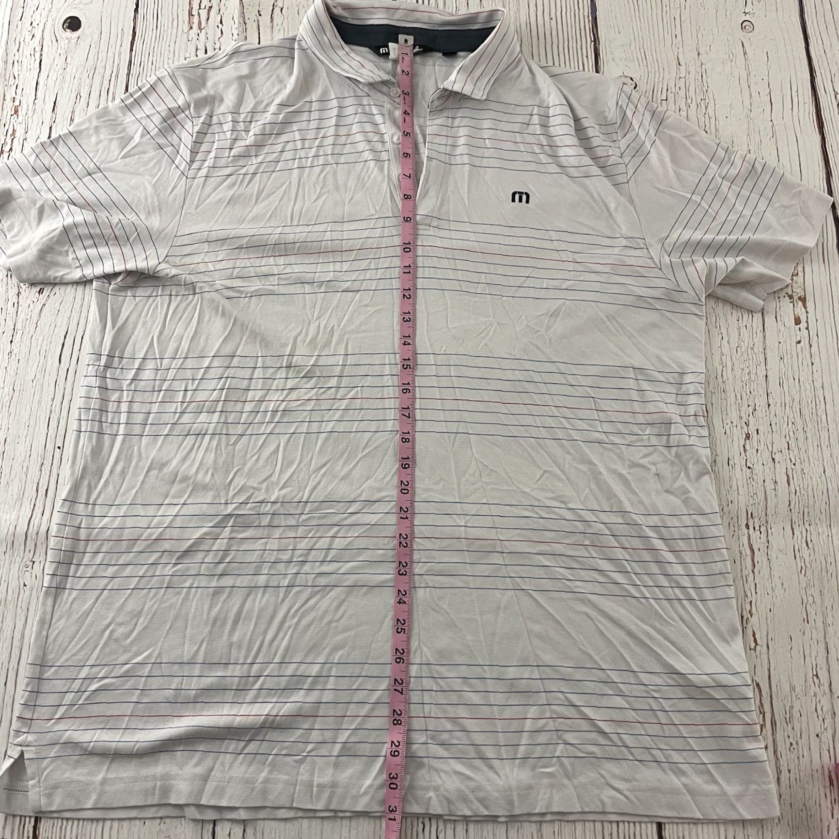 TravisMathew Travis Mathew Short Sleeve Striped Button-Up Golf Polo Shirt Mens XXL White Size US XXL / EU 58 / 5 - 5 Thumbnail