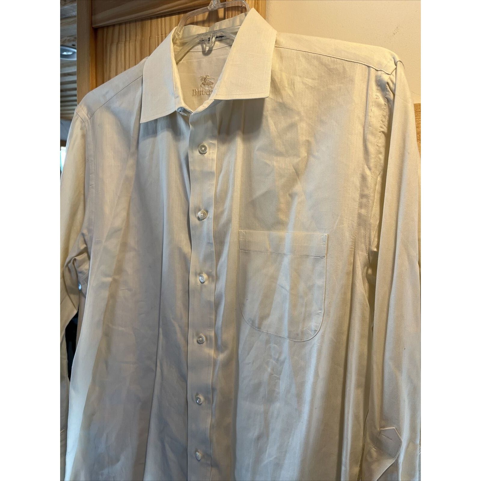 Burberry Burberry’s Men’s White 16.5 34 white LS button cotton shirt Size US XL / EU 56 / 4 - 7 Thumbnail