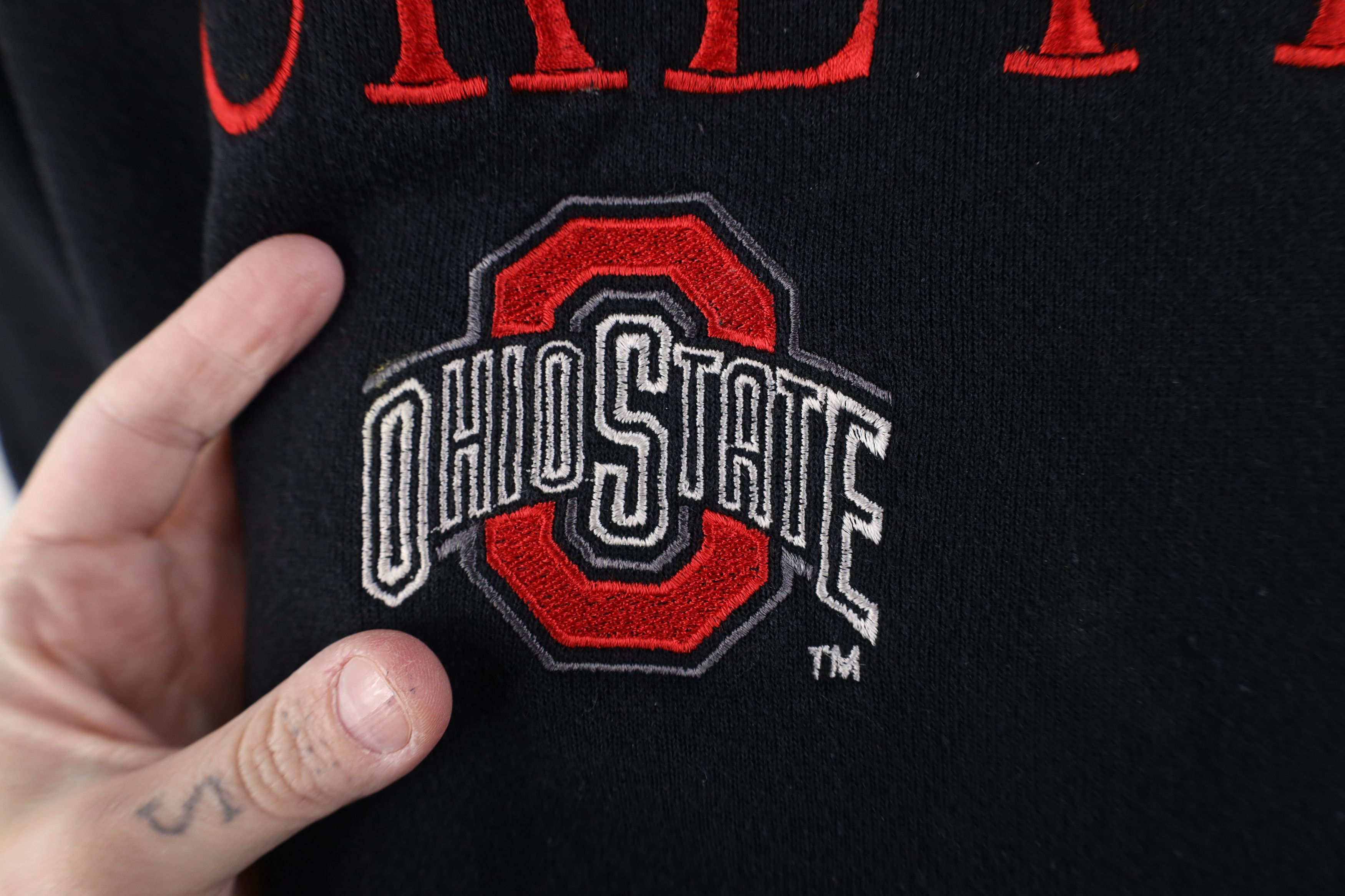 Vintage Vintage 90s Spell Ohio State University Sweatshirt Black USA Size US XXL / EU 58 / 5 - 5 Thumbnail