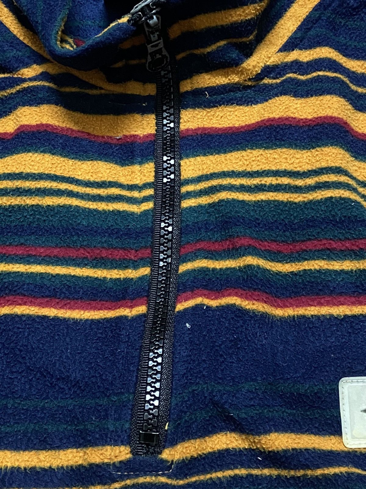 Golden Bear × Vintage Vintage 90s Bear Surf Striped Halfzip Fleece Sweatshirt Size US M / EU 48-50 / 2 - 6 Thumbnail