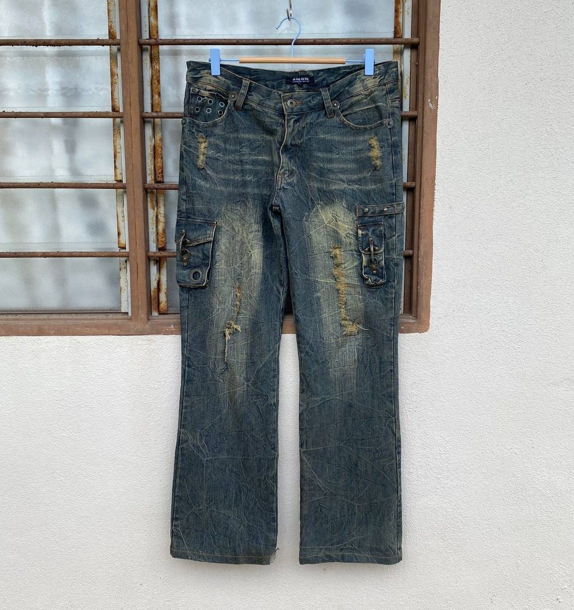In The Attic Y2K IN THE ATTIC Japan Grunge"Mudwash Distressed Flared Hook Size US 30 / EU 46 - 1 Thumbnail