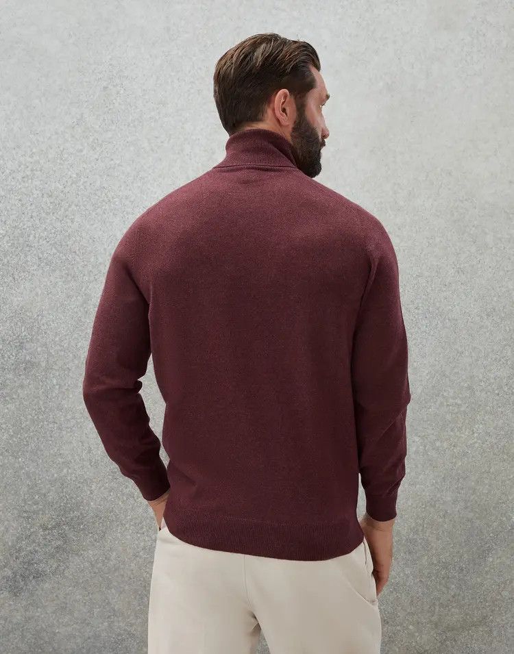 Brunello Cucinelli o1la1rc1a0325 Cashmere turtleneck in Dark Red Size US S / EU 44-46 / 1 - 2 Thumbnail