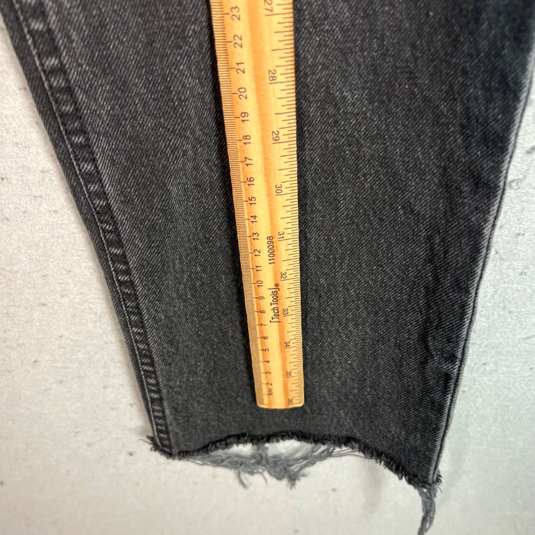Zara Zara Womens Jeans Size 2 Black High-Waisted Frayed Hem 100% Cotton Denim Size 26" / US 2 / IT 38 - 6 Thumbnail