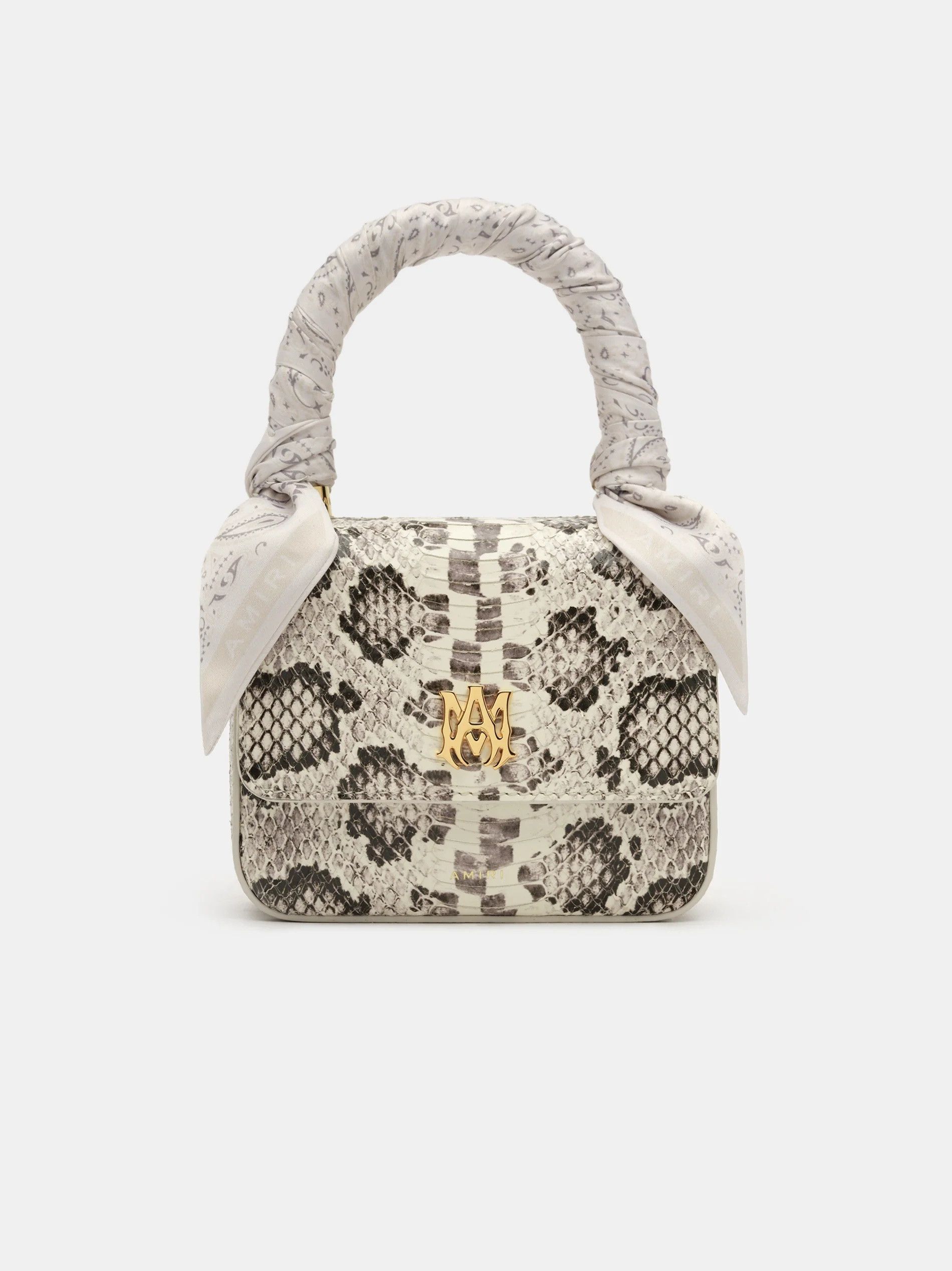Amiri o1s1wg110525 Size: OS / Snake Micro Ma Bag in Cream/Black Size ONE SIZE - 1 Thumbnail