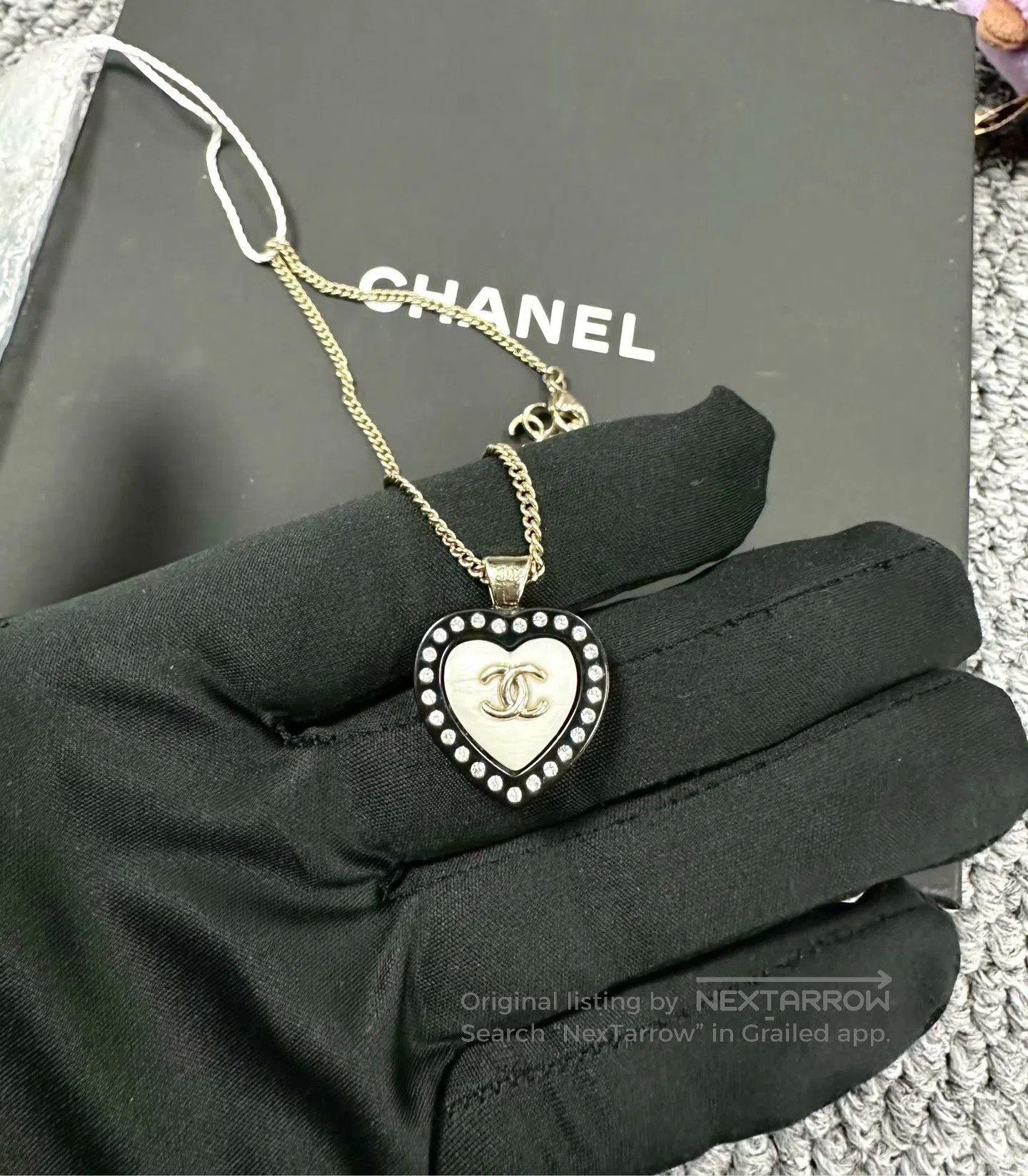 Chanel Chanel Classic Heart Shaped Diamond Pendant Necklace| Size ONE SIZE - 3 Thumbnail