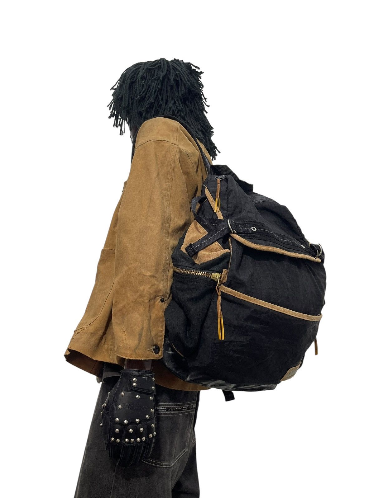 バッグ DIESEL BLACK GOLD Multi Zip Backpack Diesel × Vintage 🔥 Rare Diesel Spare Parts Multipocket Faux