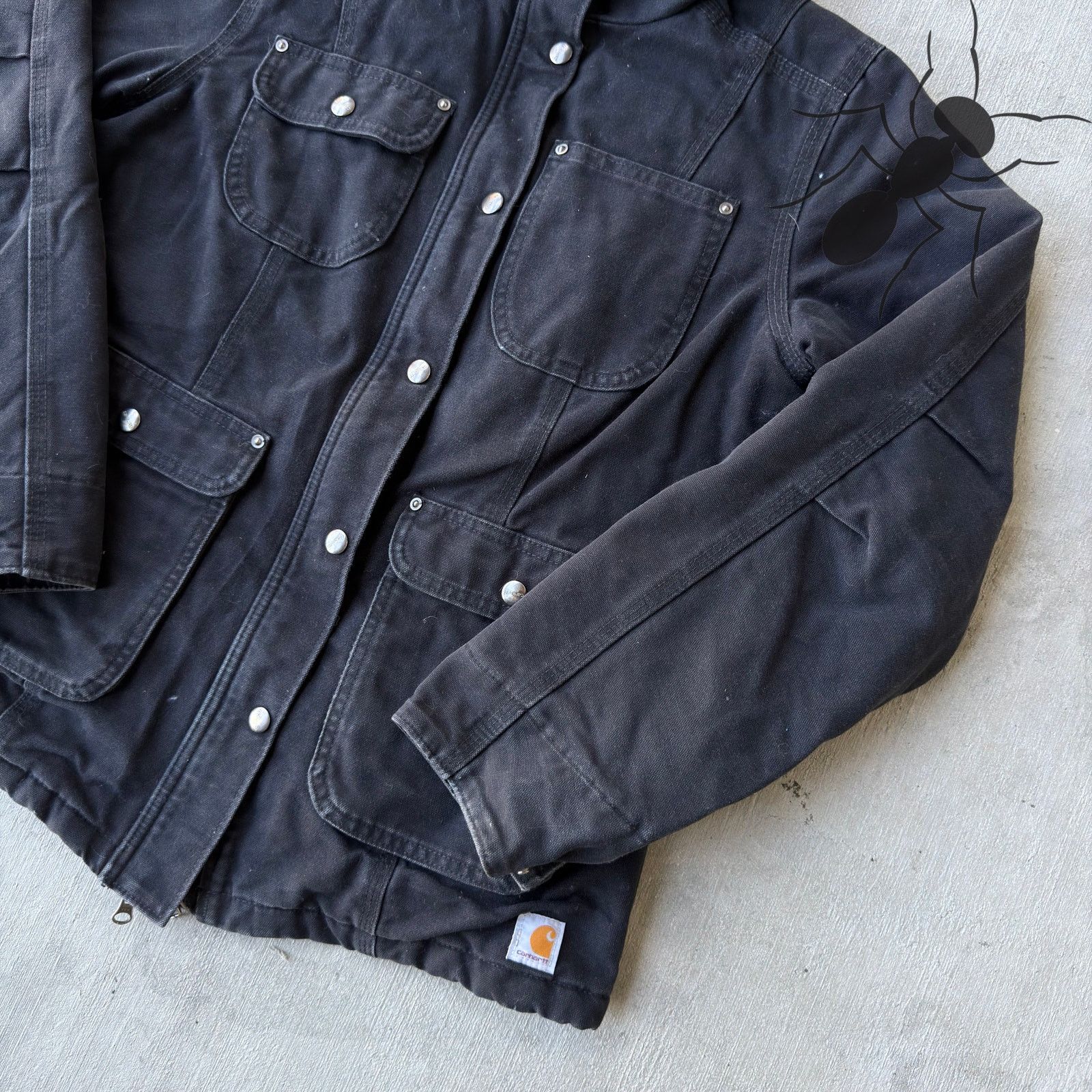 Carhartt × Vintage Carhartt black button up chore work wear jacket Size US S / EU 44-46 / 1 - 4 Thumbnail