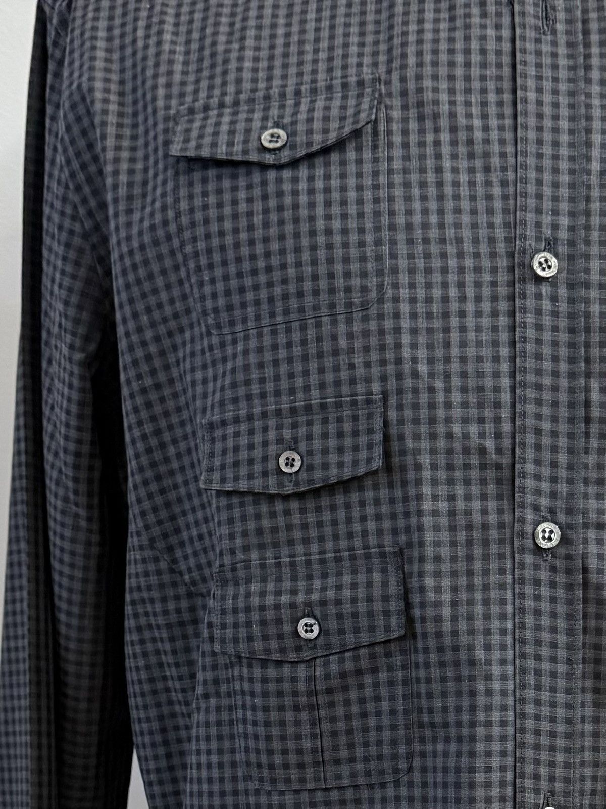Neil Barrett NEIL BARRETT Military Utility Shirt-Dark Charcoal Gingham XL Size US XL / EU 56 / 4 - 5 Thumbnail