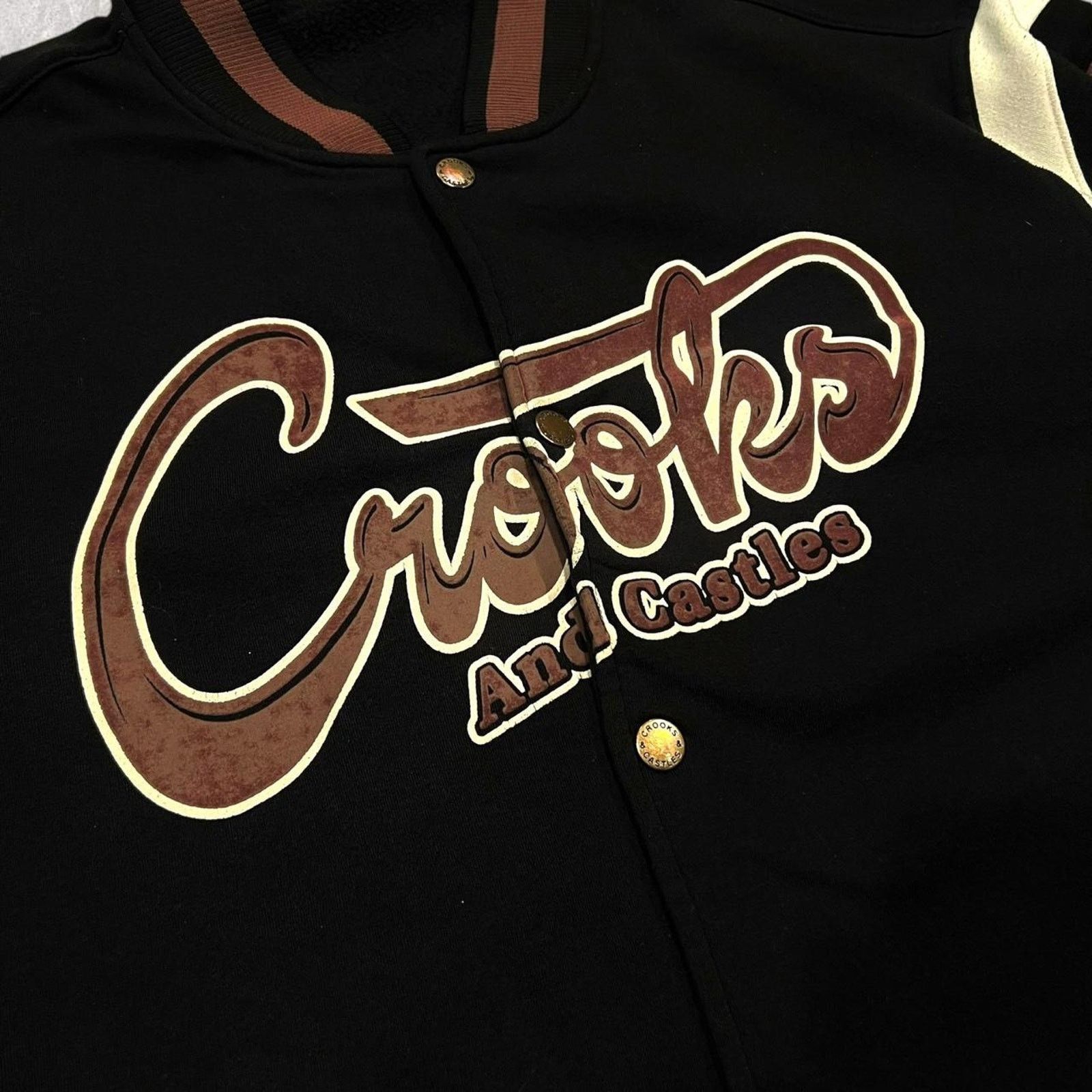 Crooks & Castles Crooks and Castles Brown & Black Varsity Jacket Size US XL / EU 56 / 4 - 2 Thumbnail