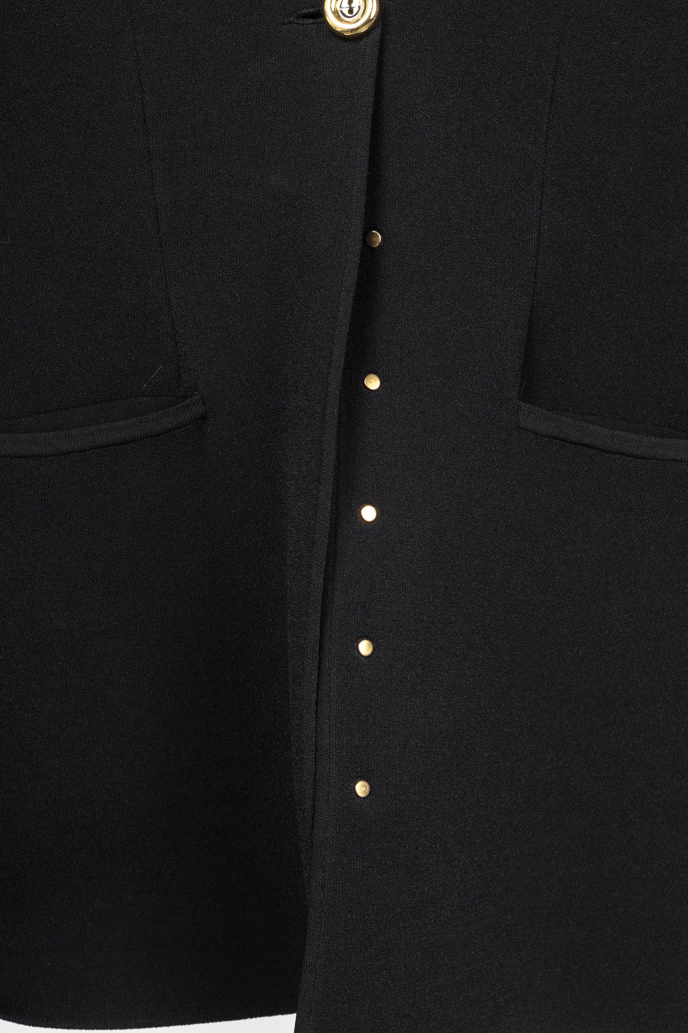 Giorgio Armani Giorgio Armani Black Viscose-Knit Collarless Blazer Size XL / US 12-14 / IT 48-50 - 8 Thumbnail