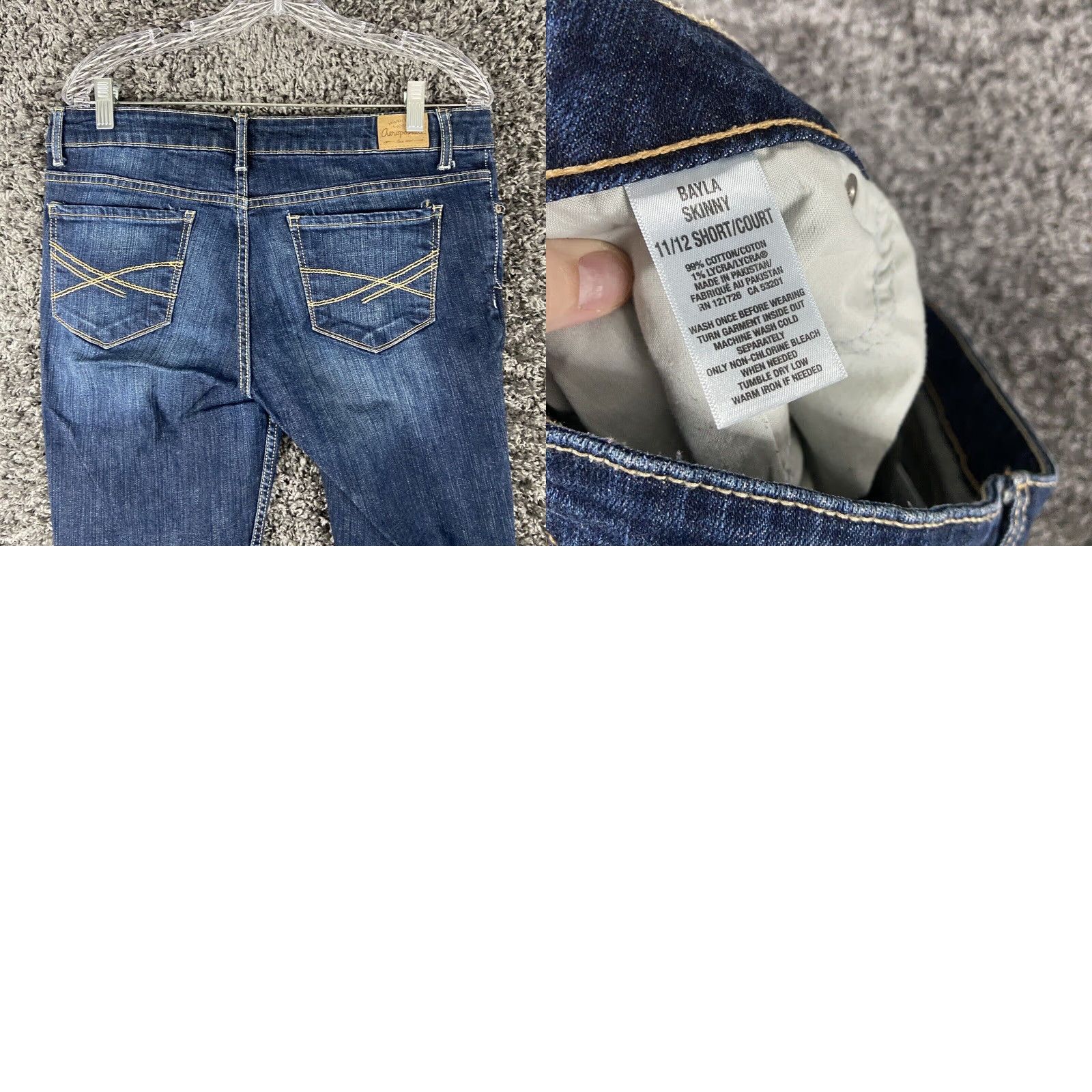 Vintage Aéropostale Skinny Jeans Women’s 11/12 Blue Regular Size 32" / US 10 / IT 46 - 8 Thumbnail