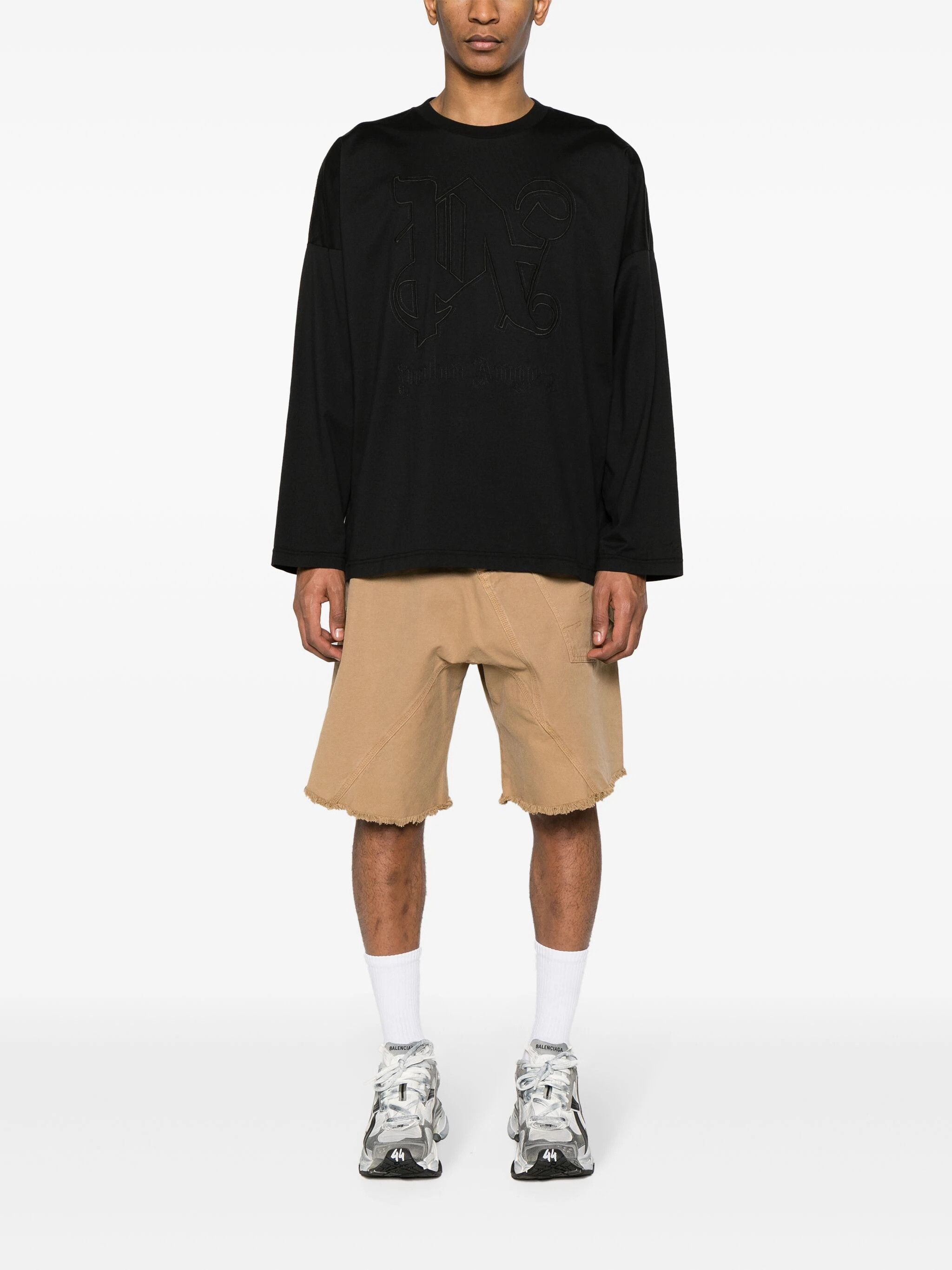 Palm Angels o1y0325 Logo Crewneck T-Shirt in Black Size US S / EU 44-46 / 1 - 4 Thumbnail