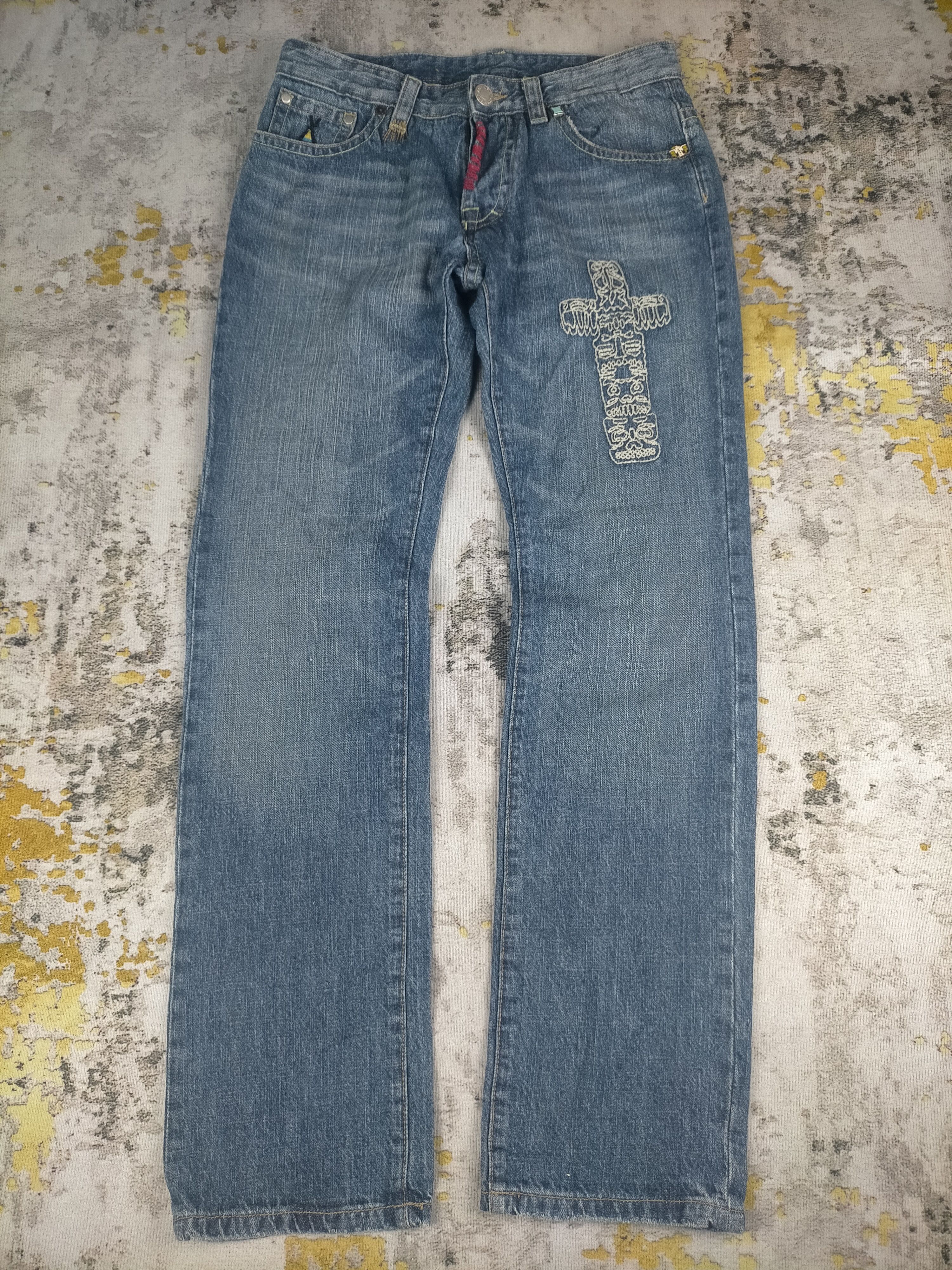 Dsquared2 🔥Rare DSQUARED2 Jeans Native American Totem Warrior Theme Size US 32 / EU 48 - 1 Thumbnail
