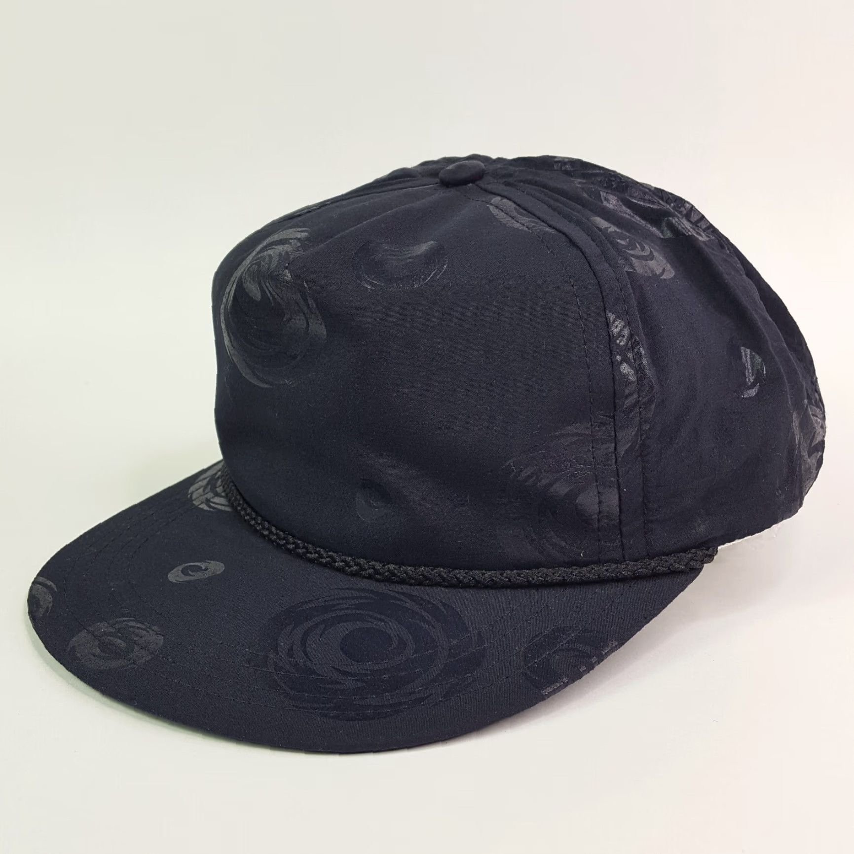 Vintage VINTAGE Town Talk Trucker Hat Men's Adjustable Black USA Made Onyx 80s 90s Retro Cap Mock Swirl Embroidered Breathable Lightweight Size ONE SIZE - 3 Thumbnail
