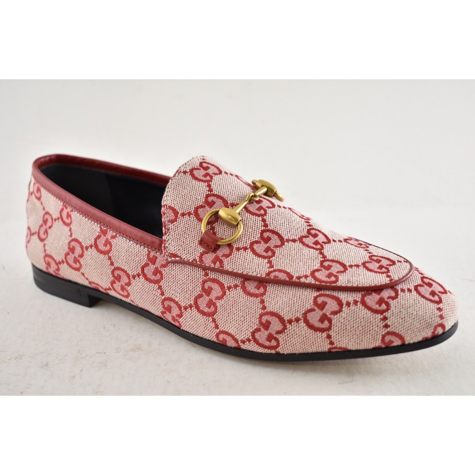Gucci Gucci New Jordaan Hibiscus Red GG Logo Canvas Horsebit Size US 6 / IT 36 - 4 Thumbnail