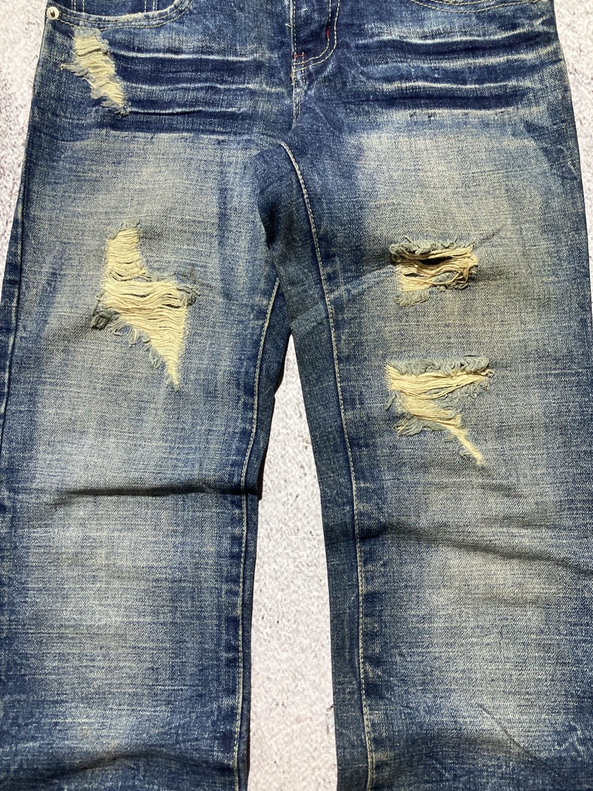 Japanese Brand 2000s Star R Distressed Ripped Lgb Punk Style Pants Jeans Size US 28 / EU 44 - 7 Thumbnail