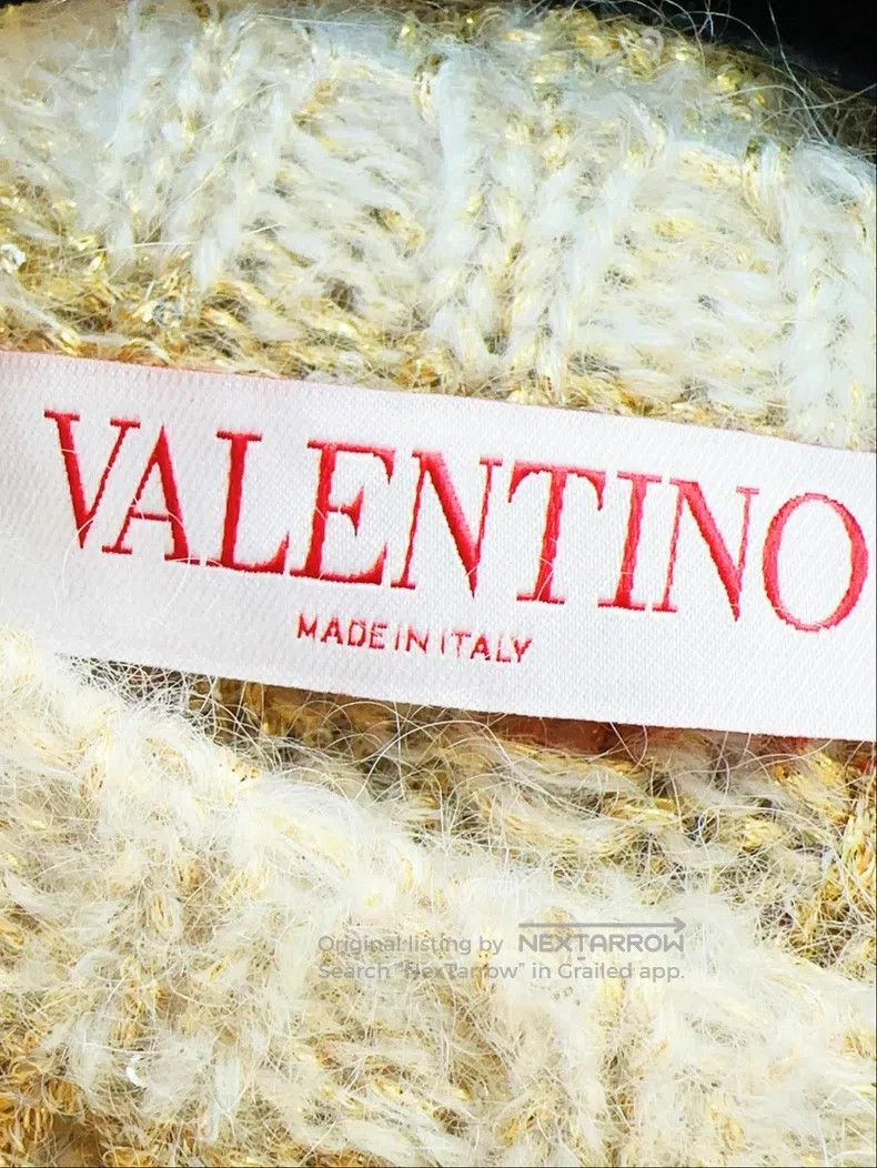 Valentino Valentino Grey gold embroidered sequined gold thread waffl Size M / US 6-8 / IT 42-44 - 3 Thumbnail