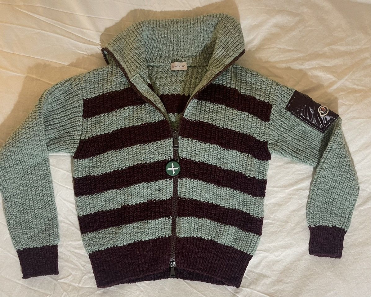 Moncler Moncler Women's Turtleneck Two-Toned Striped Back Cardigan Size S / US 4 / IT 40 - 1 Thumbnail