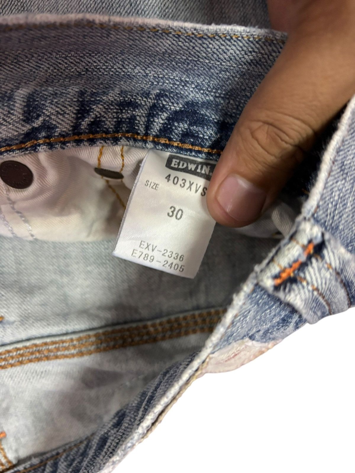 Edwin Vtg Edwin XV Japan 403 Distressed Jeans Size US 30 / EU 46 - 9 Thumbnail