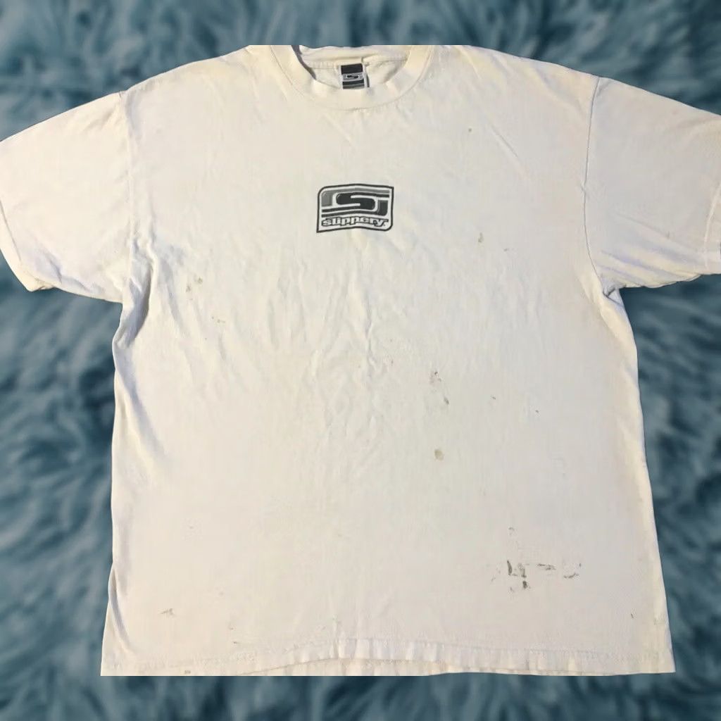 Vintage VINTAGE Wave Runner Shirt XL White 90s Slippery Jet Ski Distressed Graphic Tee Men Size US XL / EU 56 / 4 - 1 Thumbnail