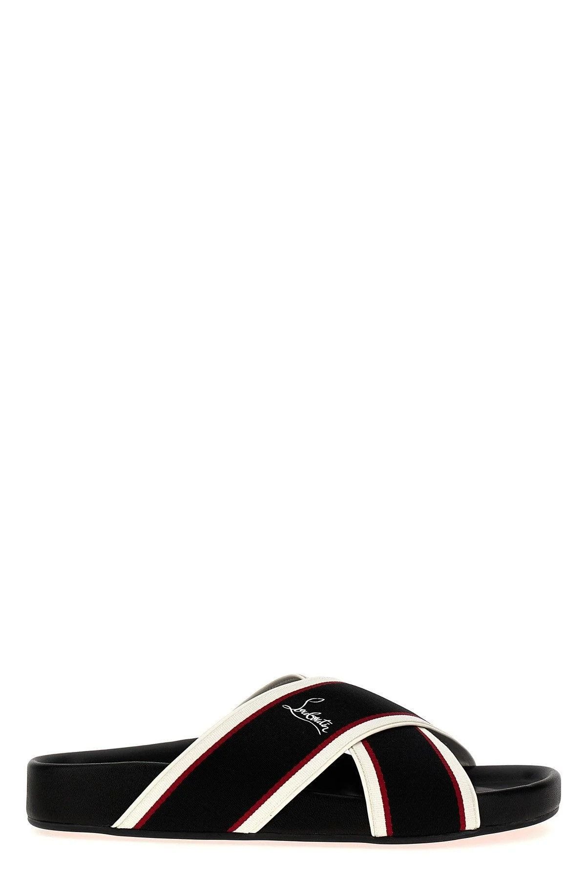Christian Louboutin o1bcso1str1024 Hot Cross Flat in Black Size US 11 / EU 44 - 1 Thumbnail