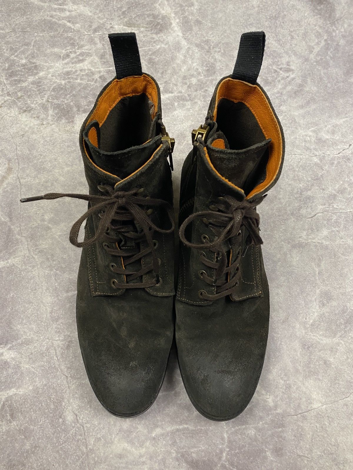 Other Brown Waxed Suede Combat Boots Made in Portugal Size: 42 Size US 9 / EU 42 - 4 Thumbnail