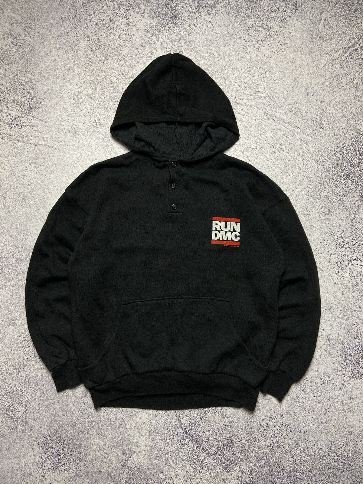 Rap Tees Vintage 80s RUN DMC Rap Hoodie Rare Hip Hop Y2K Style Gang Size US S / EU 44-46 / 1 - 2 Thumbnail