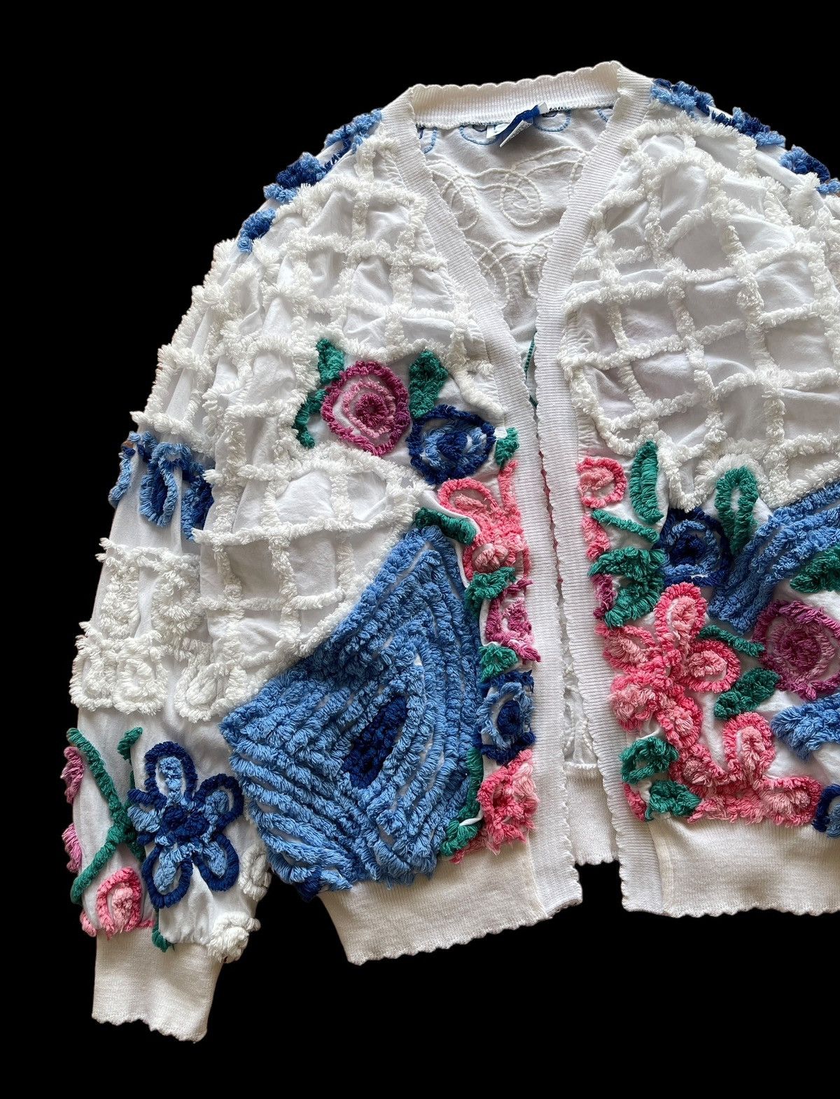 Vintage Vintage Damze Handcrafted California 3D Abstract Cardigan Size XL / US 12-14 / IT 48-50 - 7 Thumbnail