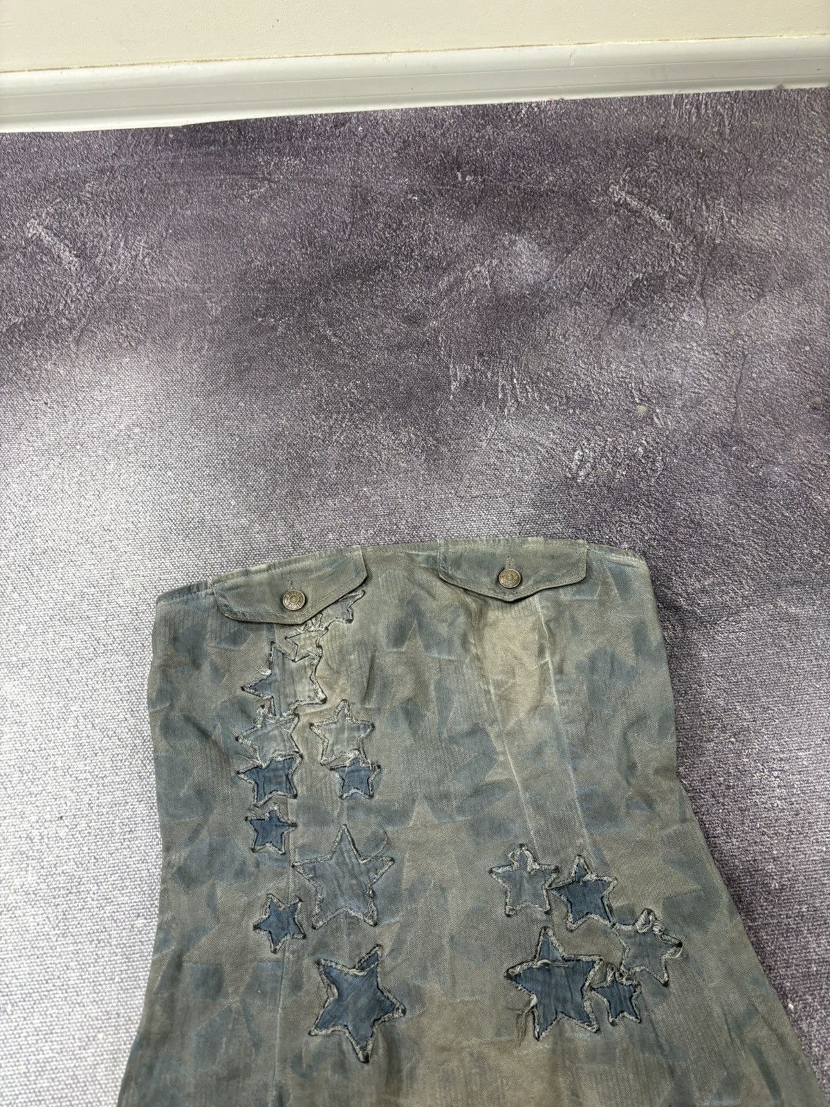 Diesel Diesel De-Dancy NWT Grey/Blue Wash Stars Denim Mini Dress Size S / US 4 / IT 40 - 4 Thumbnail
