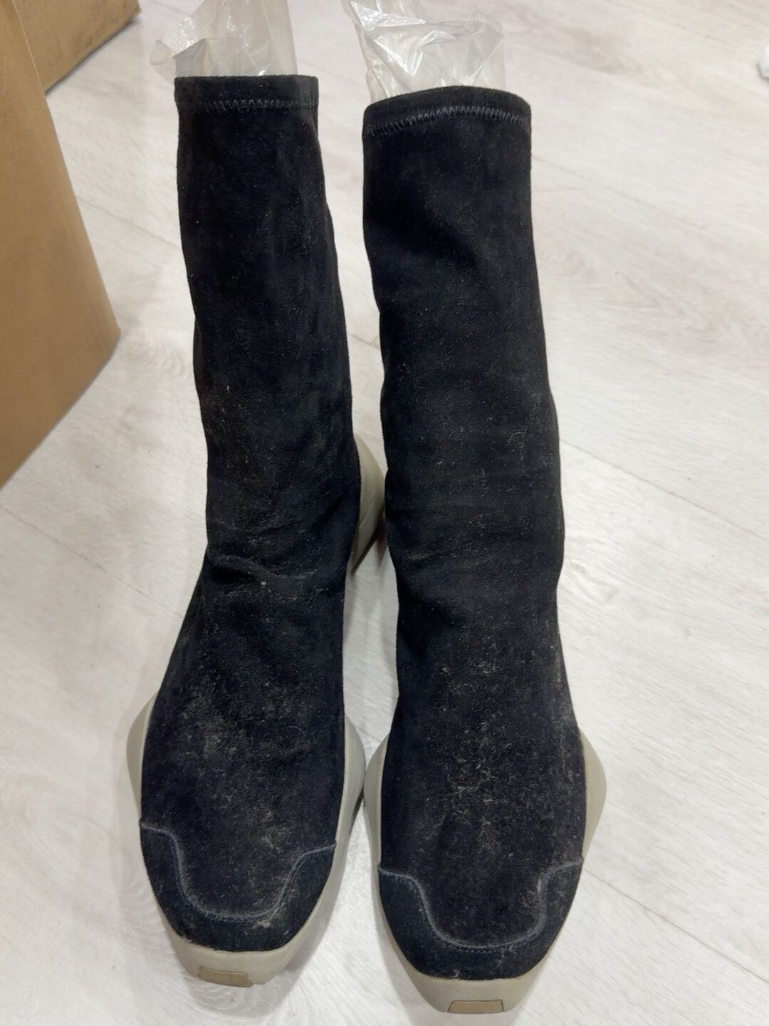 Rick Owens Rick Owens x Adidas Black Suede Boots Size US 10 / EU 43 - 1 Thumbnail