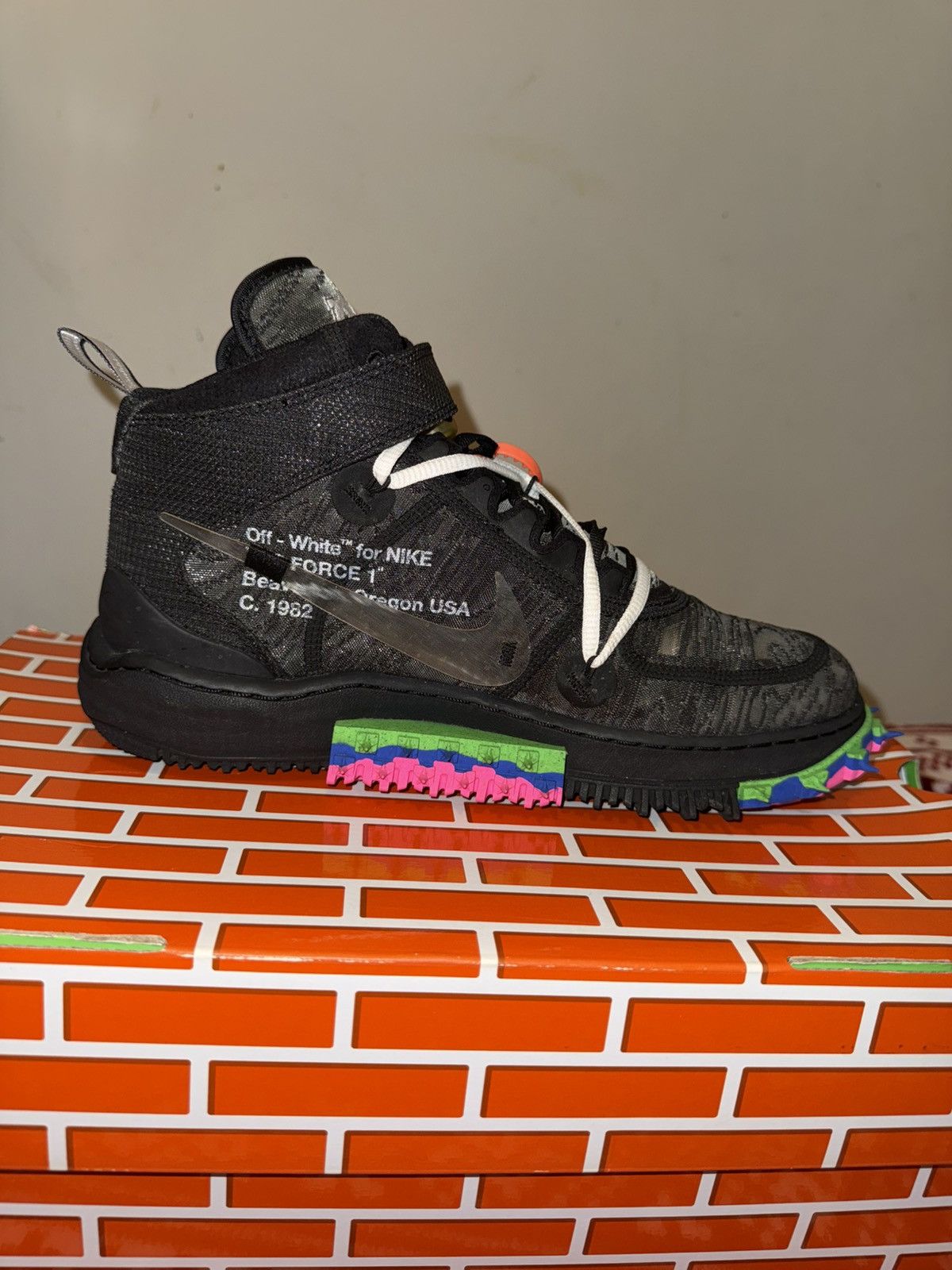 Nike × Off-White Off-White x Nike Air Force 1 Mid ‘Black’ Size US 10 / EU 43 - 6 Thumbnail
