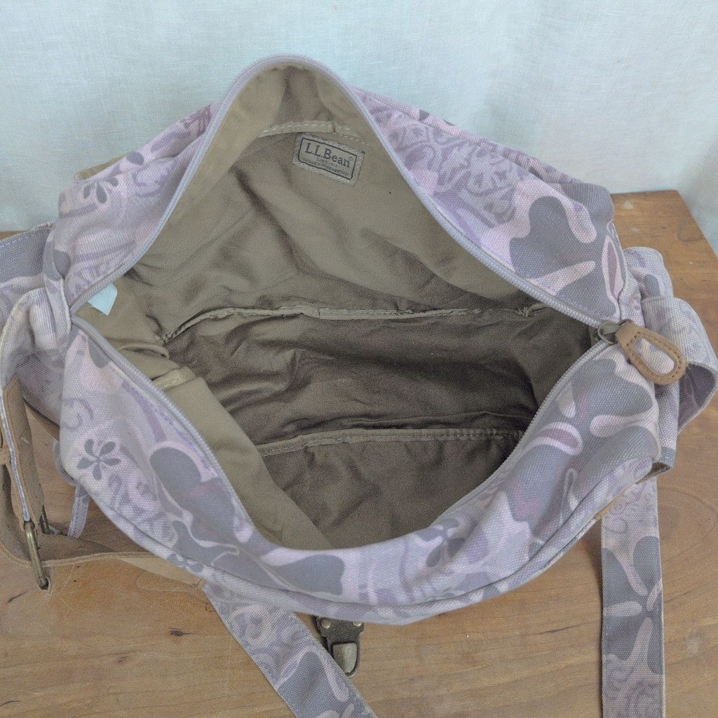 L.L. Bean × Vintage LL Bean Y2K-ish Tropical Floral & Leather Messenger Bag Size ONE SIZE - 8 Thumbnail