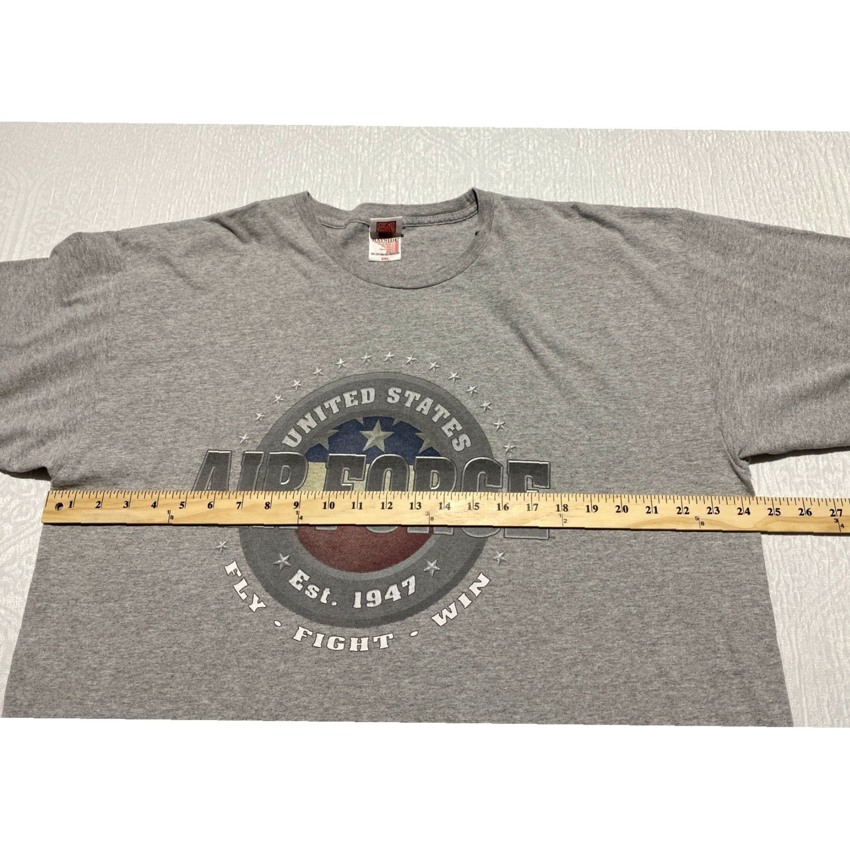 Vintage United States Air Force Bayside T-Shirt Gray Graphic Crew Neck Short Sleeve 2XL Mens Made in USA Size US XXL / EU 58 / 5 - 6 Thumbnail