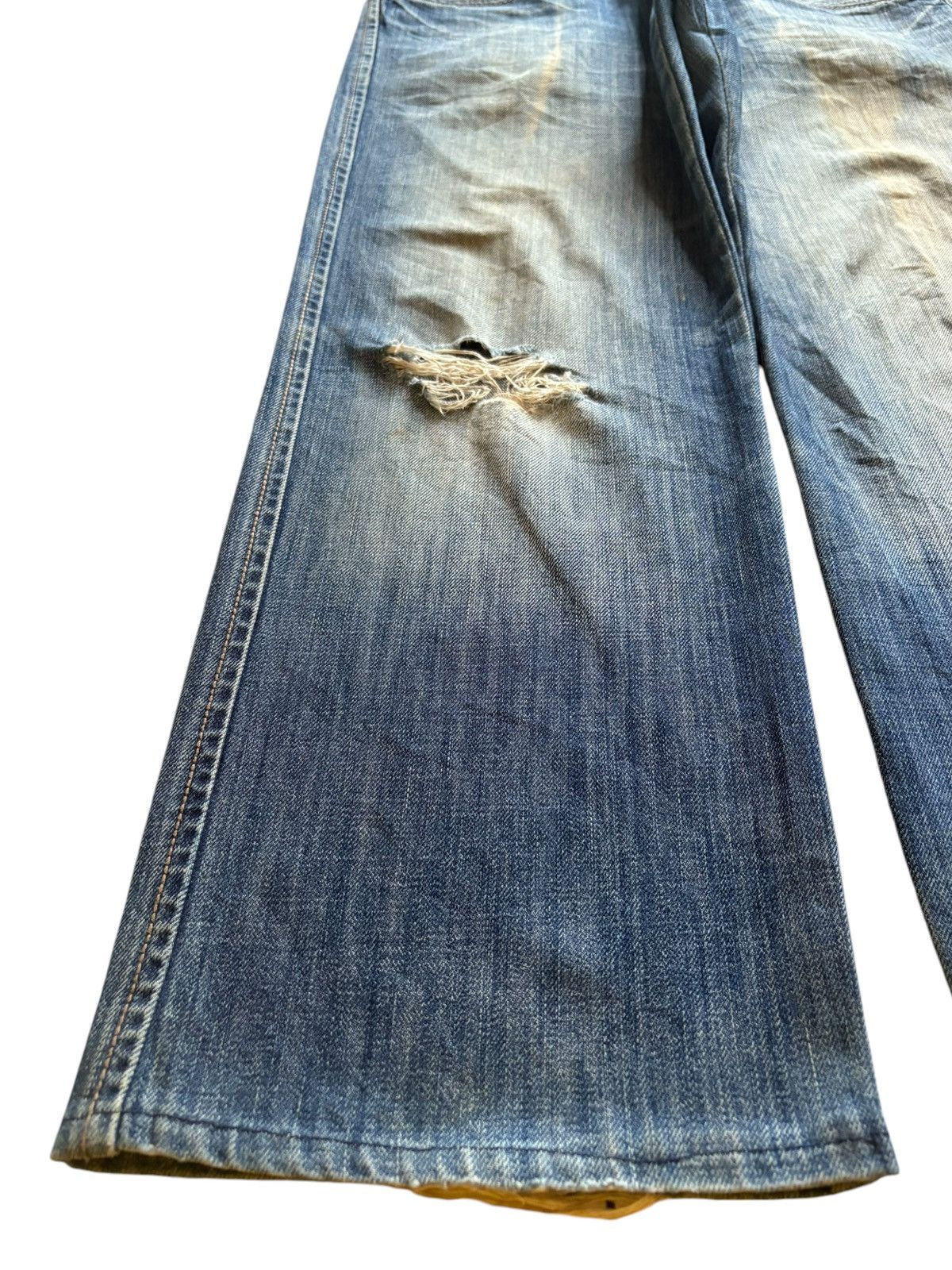 Tribal Streetwear Vintage Japanese Brand Tribal Mud Wash Distress Baggy Jeans Size US 32 / EU 48 - 6 Thumbnail