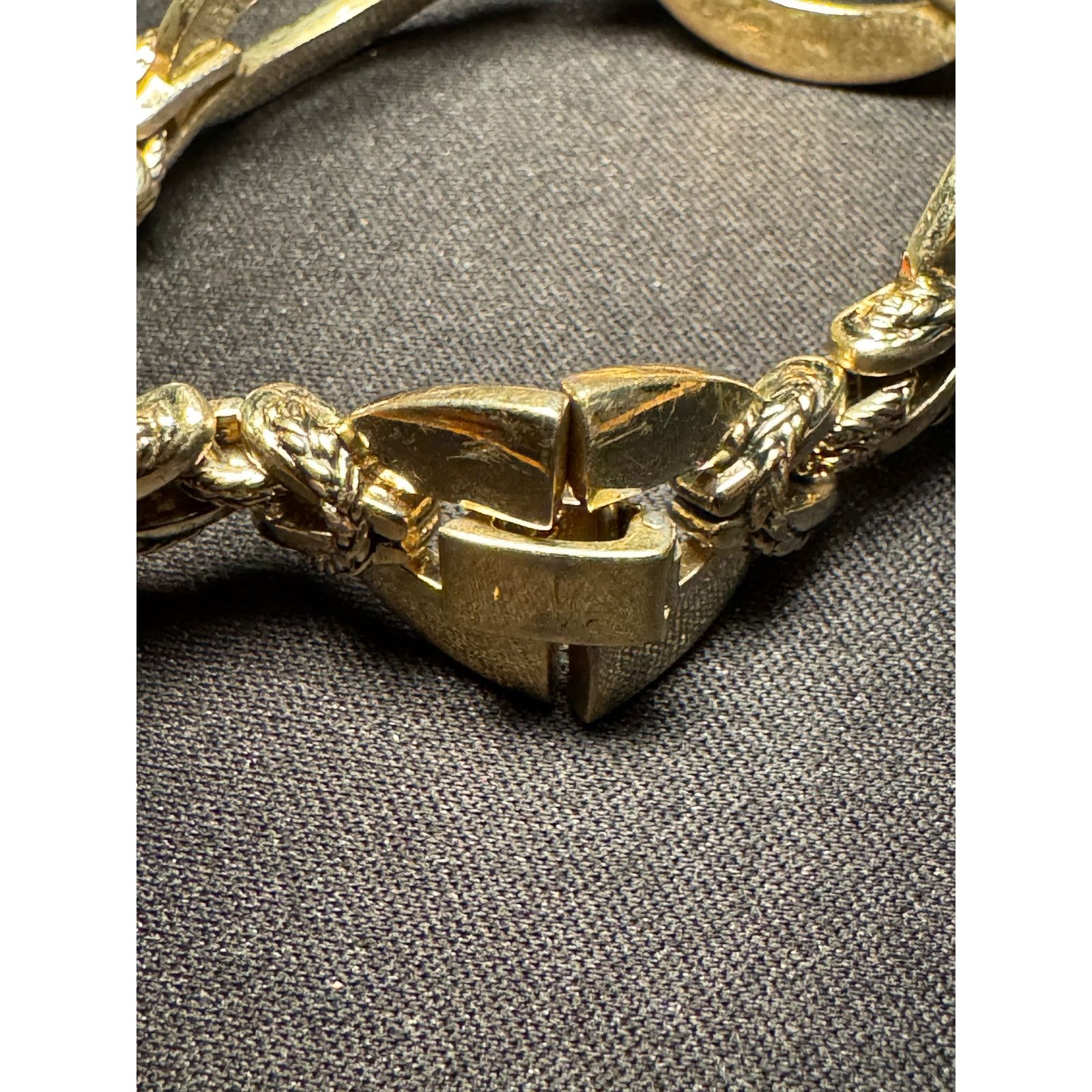 Monet Vintage Monet Gold Tone Fold Over Clasp Bracelet Size ONE SIZE - 2 Thumbnail