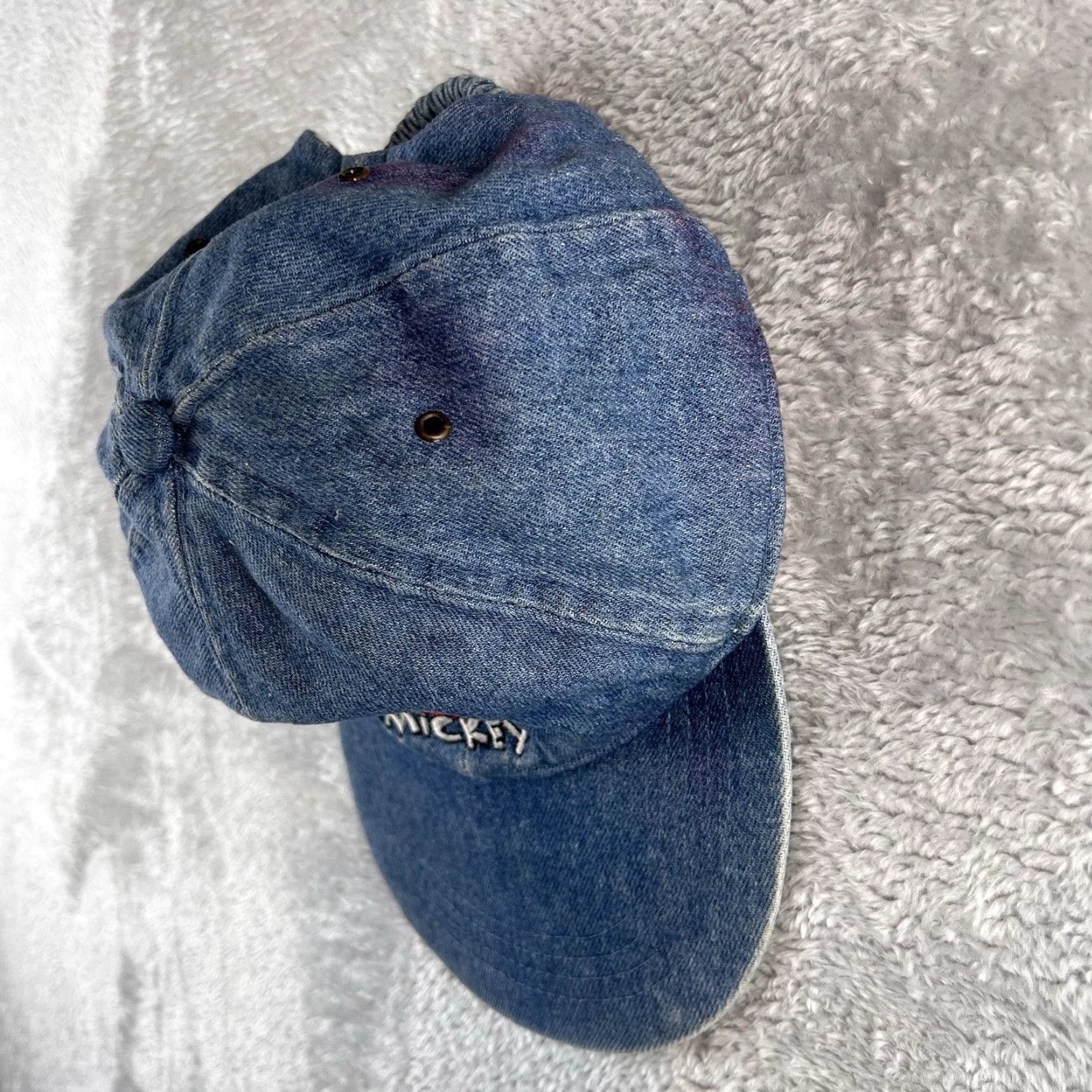 Mickey Unlimited VINTAGE Mickey Unlimited Denim Hat Baseball Cap One Size Men Adjustable Blue Denim Cartoon Logo 90s Size US 35 - 3 Thumbnail