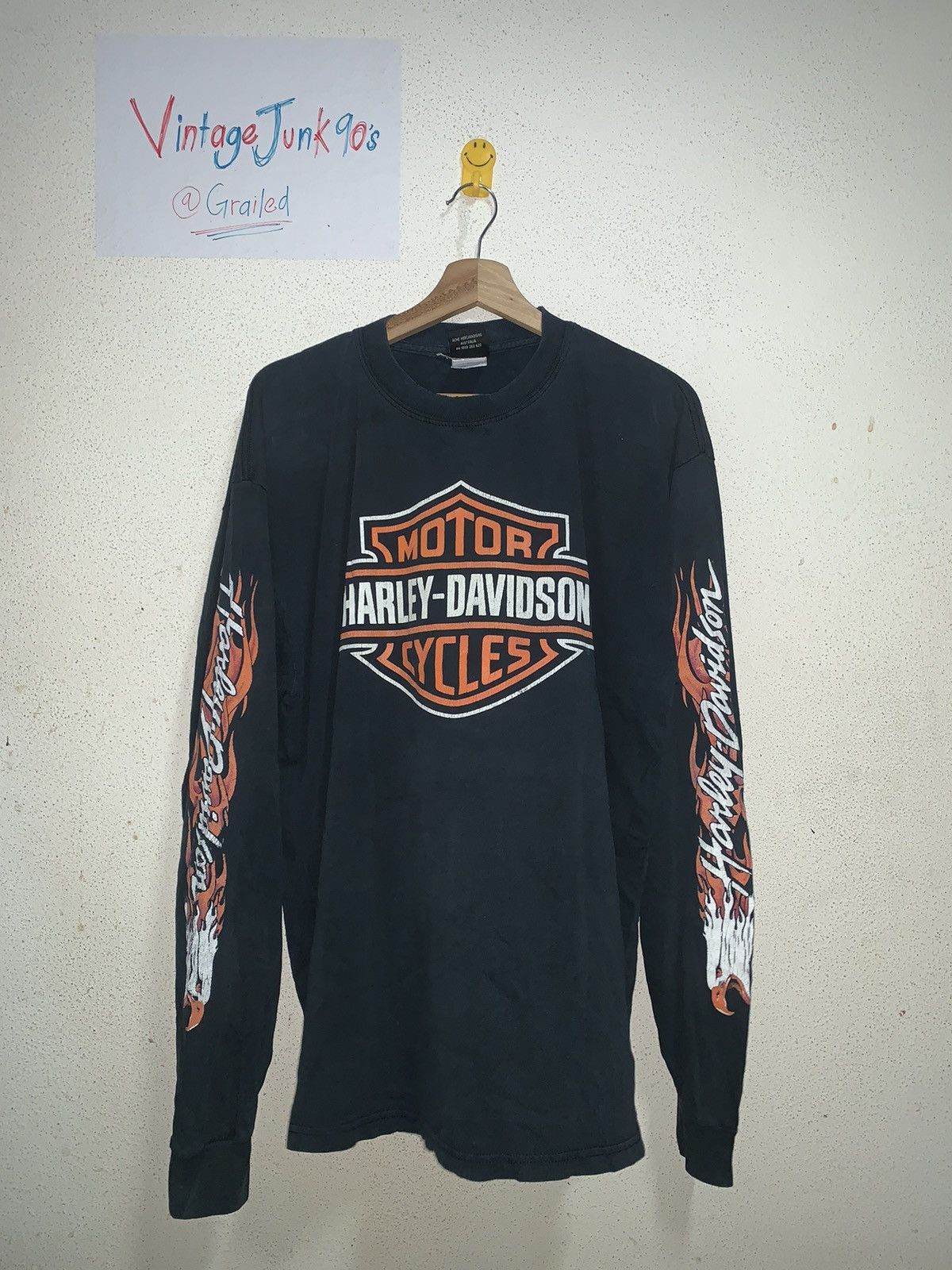 Vintage Vintage 08’s Harley Davidson Flames distressed Size US XL / EU 56 / 4 - 2 Thumbnail