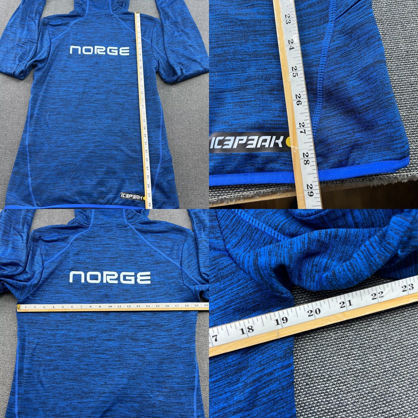 Layer 8 RUKKA Norway Team Mens Ski Top 1/4 Zip Base Layer Blue Hoodie Flag Shirt Size US M / EU 48-50 / 2 - 8 Thumbnail