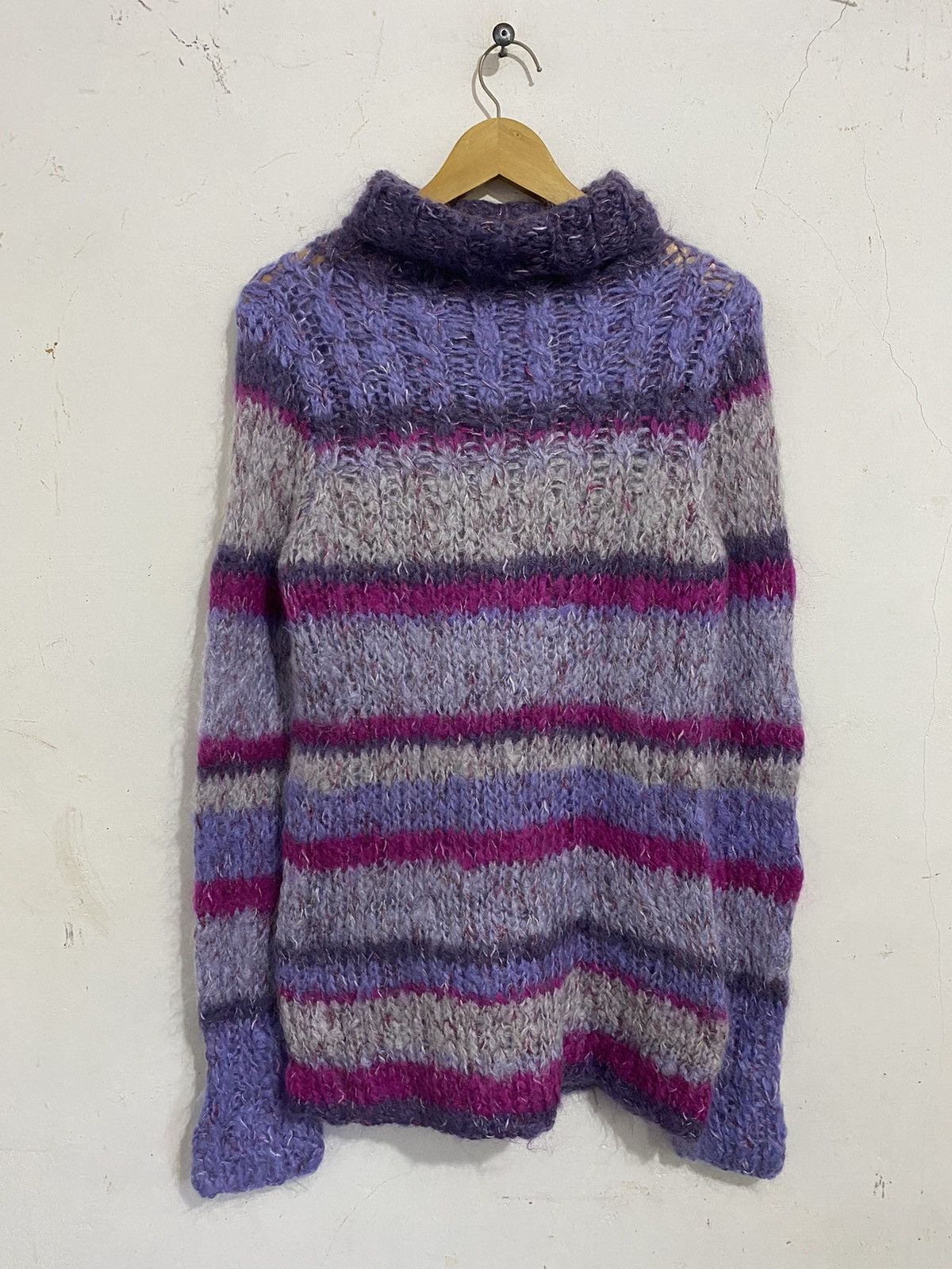 💸BINDINGOFFER💸striped mohair turtleneck issey styled