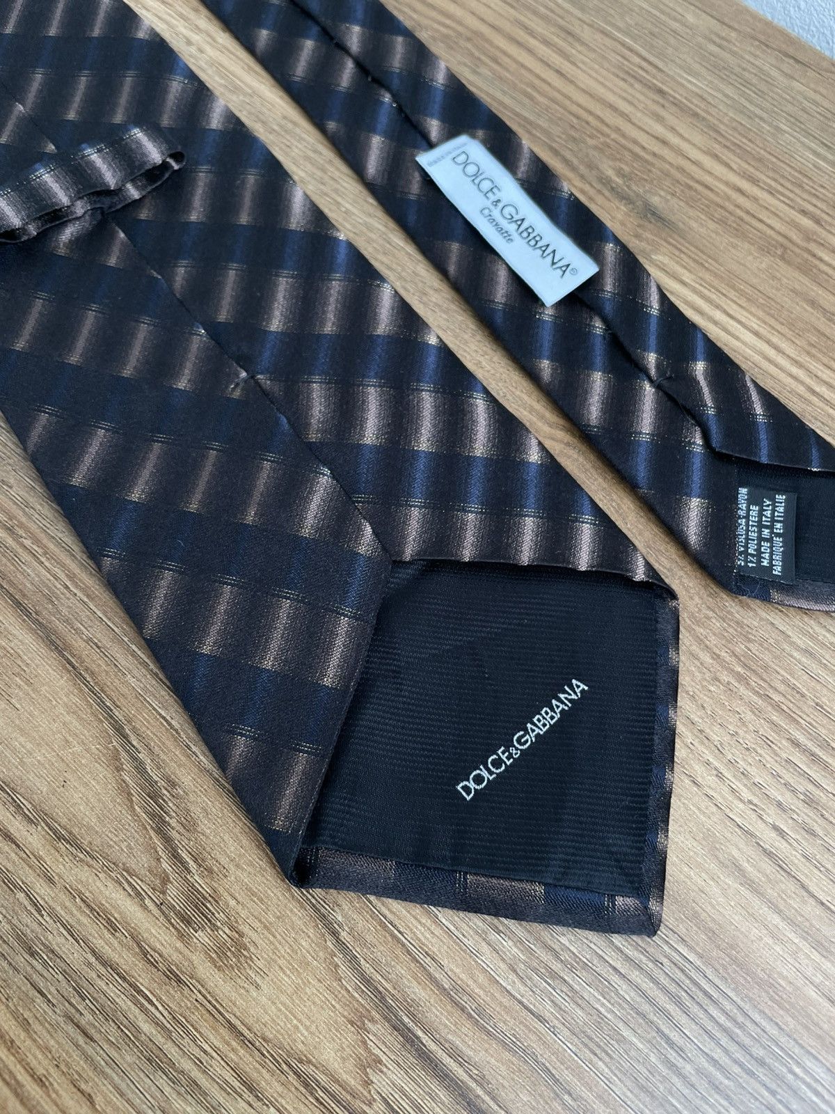 Dolce & Gabbana Dolce & Gabbana DG Men's Silk Brown Black Tie Cravatte Size ONE SIZE - 10 Thumbnail