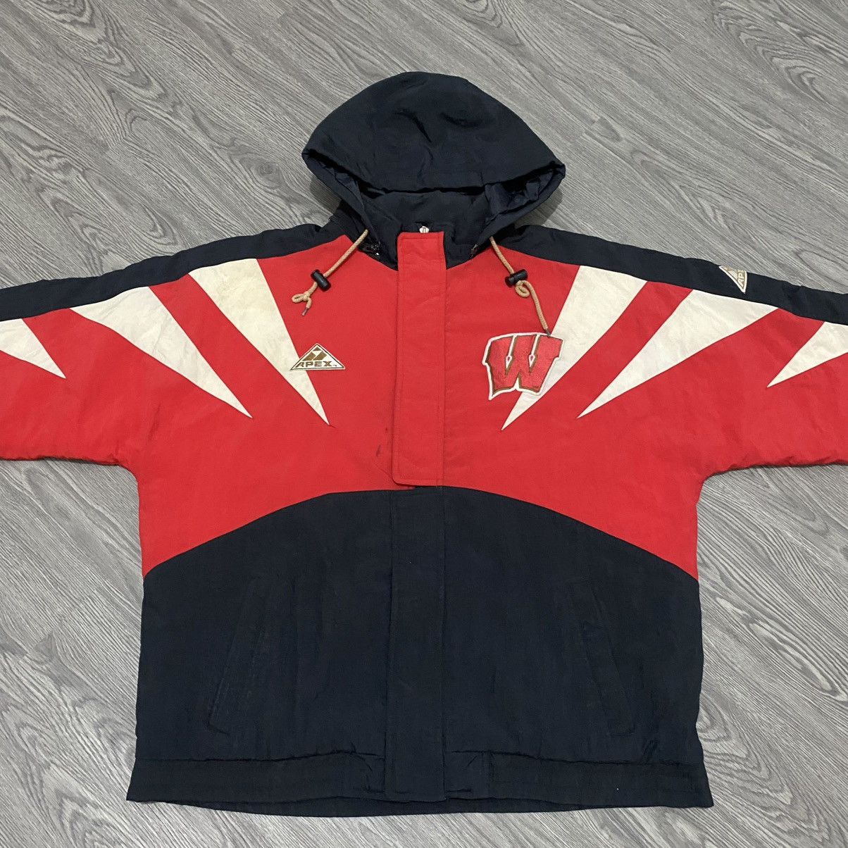 Vintage Vtg 90s Apex One University of Wisconsin Badgers "Sharktooth Size US L / EU 52-54 / 3 - 3 Thumbnail