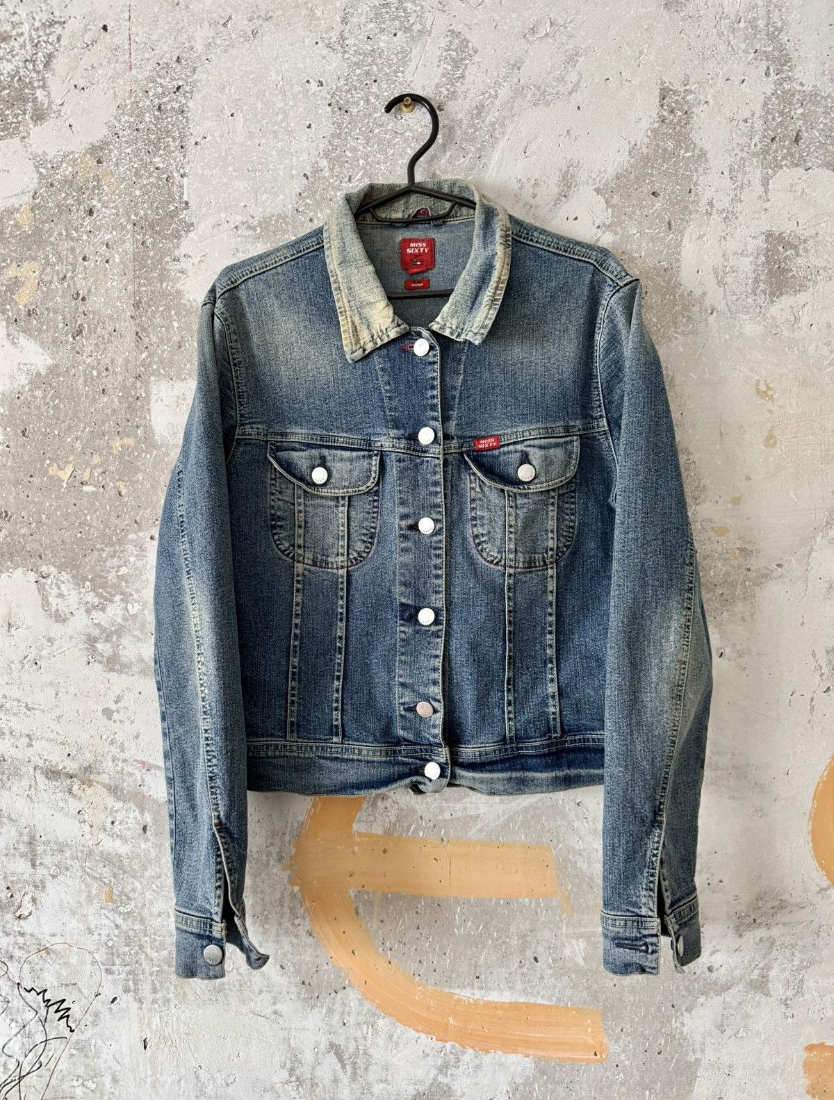 Miss Sixty 00S Vintage Archive Miss Sixty Cropped Washed Blue Jacket Size L / US 10 / IT 46 - 6 Thumbnail
