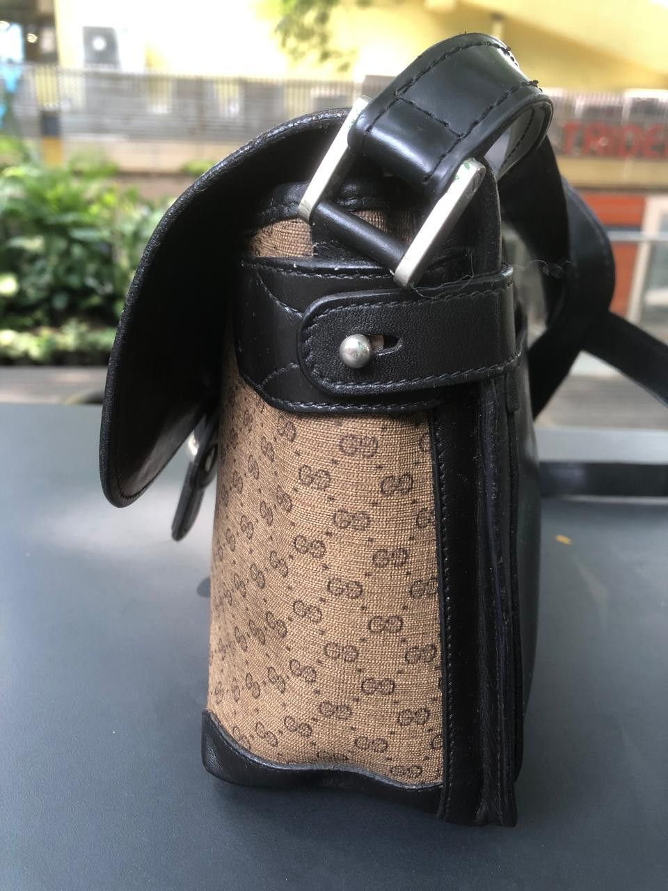 Gucci Gucci Vintage GG Flap Crossbody Bag – Black Leather Trim Size ONE SIZE - 2 Thumbnail