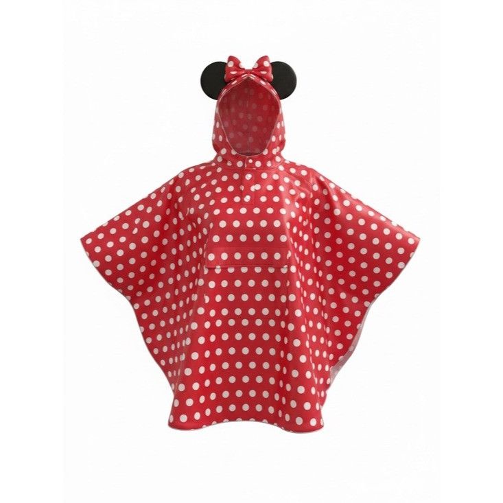 Disney Disney Parks Adult Red Polka Dot Hooded Rain Poncho with Min Size L / US 10 / IT 46 - 1 Thumbnail